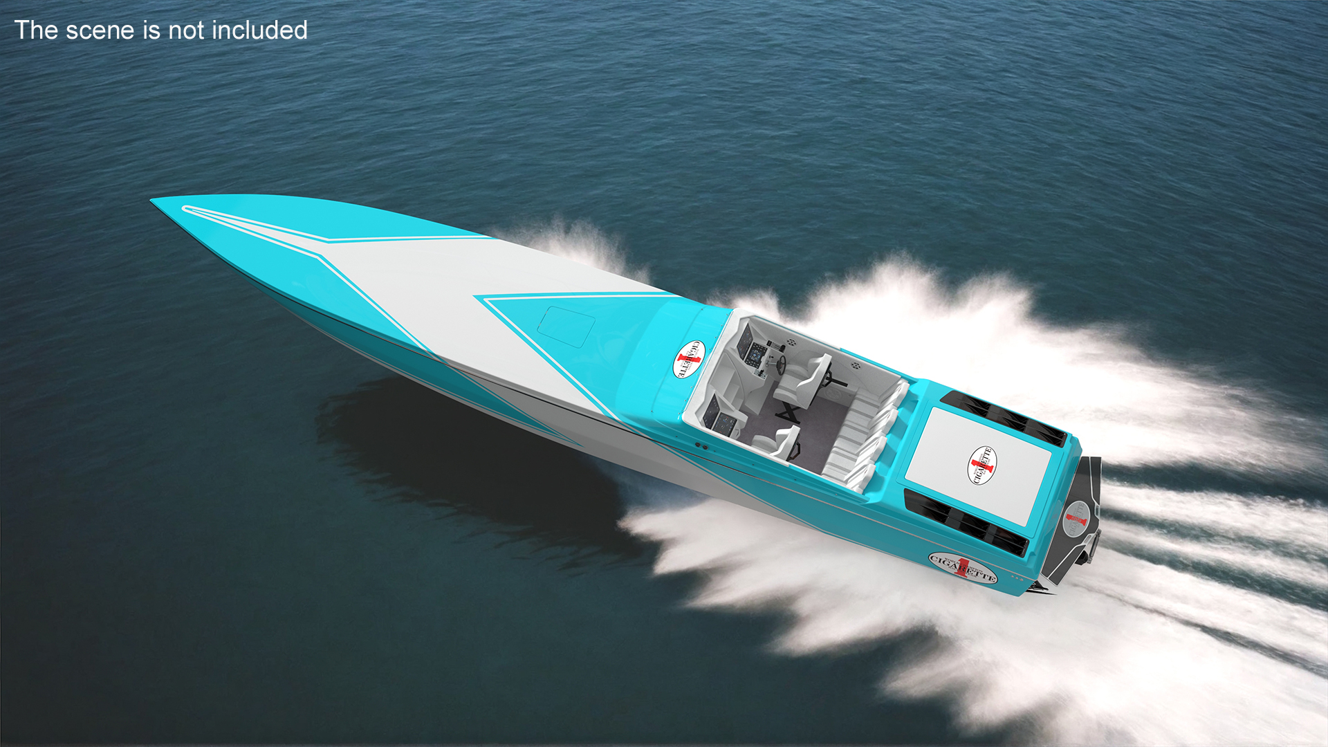 3D CigaretteBoat515 Blue