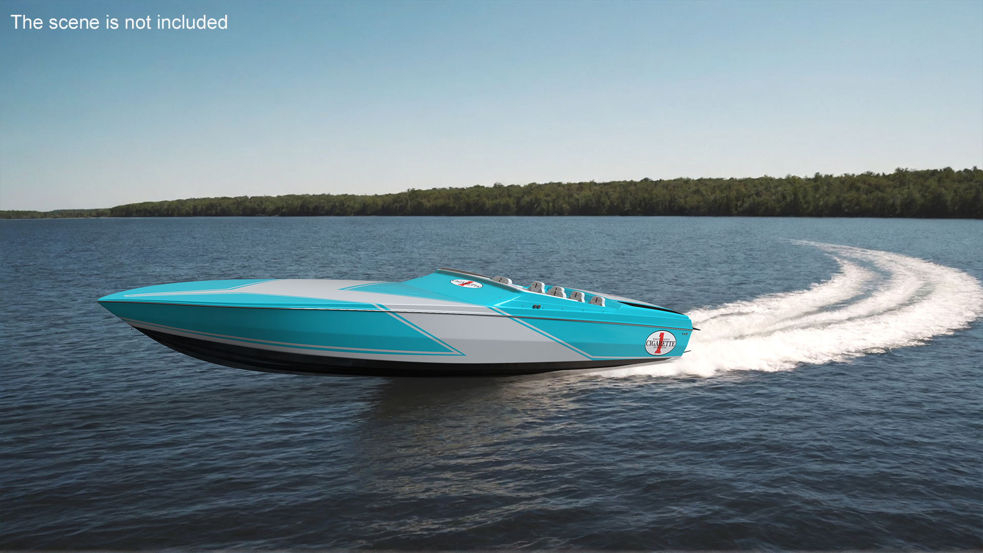 3D CigaretteBoat515 Blue
