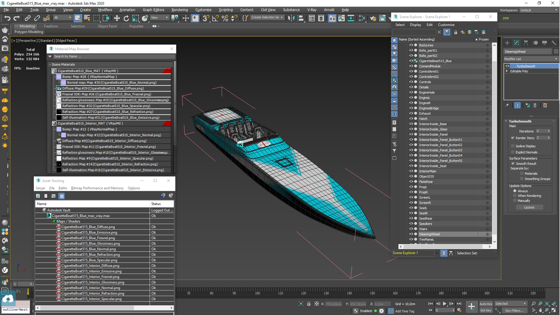 3D CigaretteBoat515 Blue