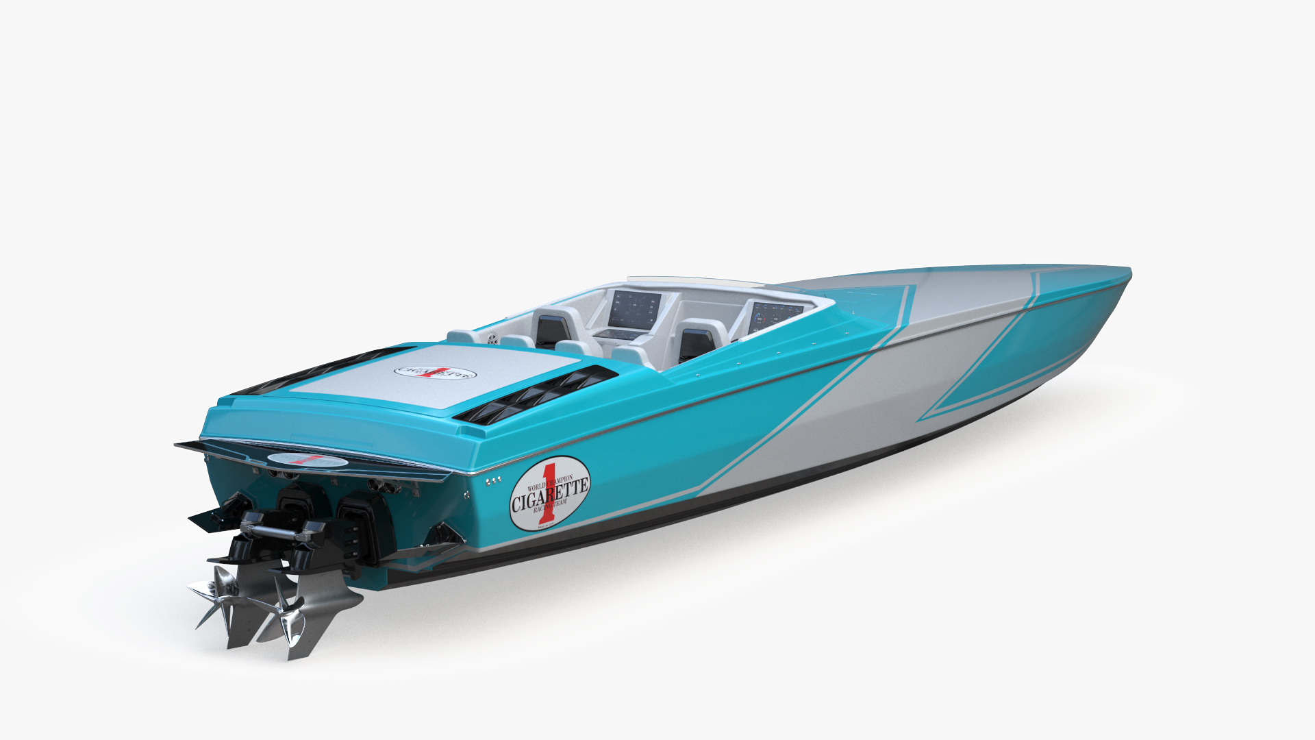 3D CigaretteBoat515 Blue