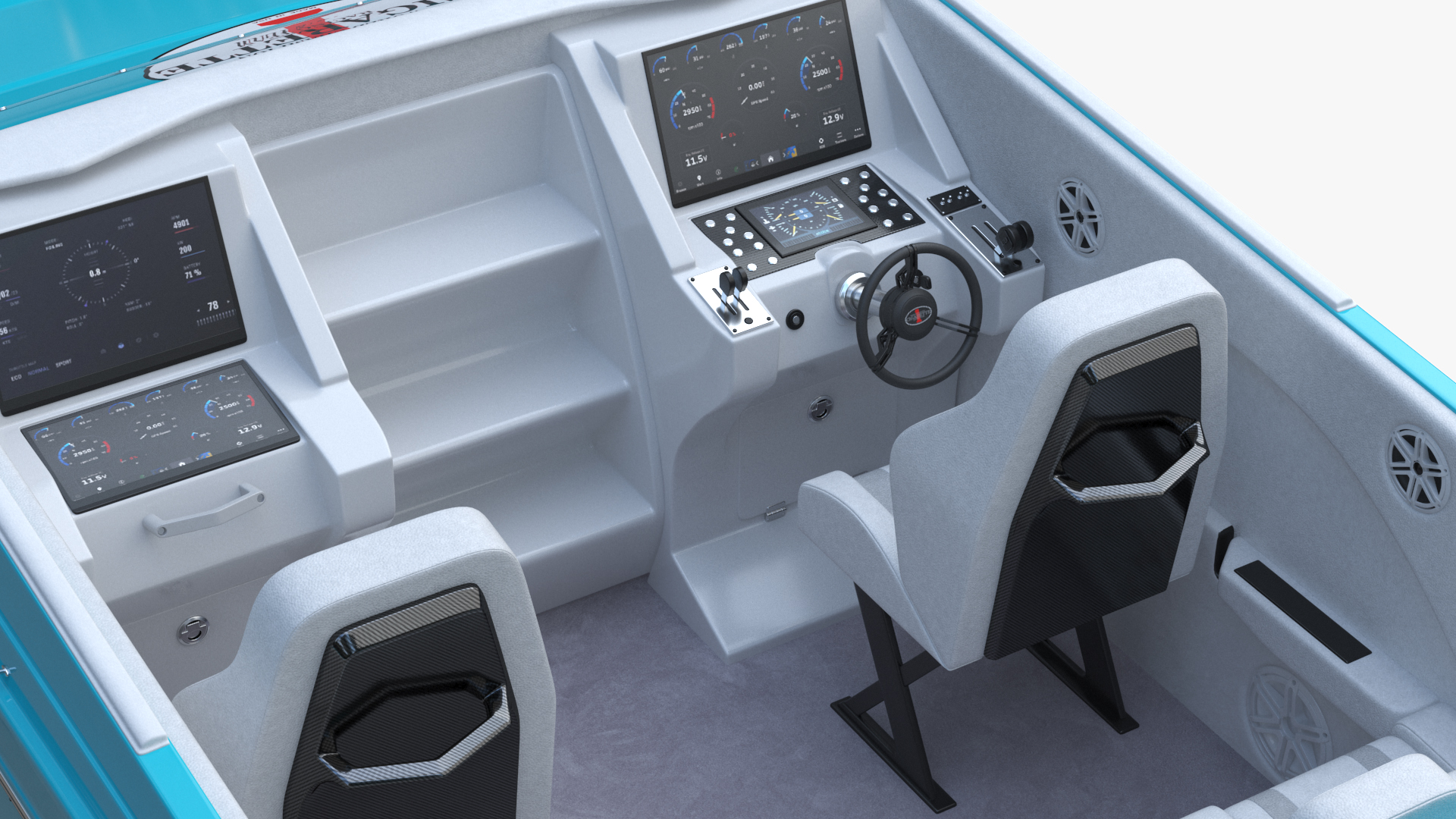 3D CigaretteBoat515 Blue