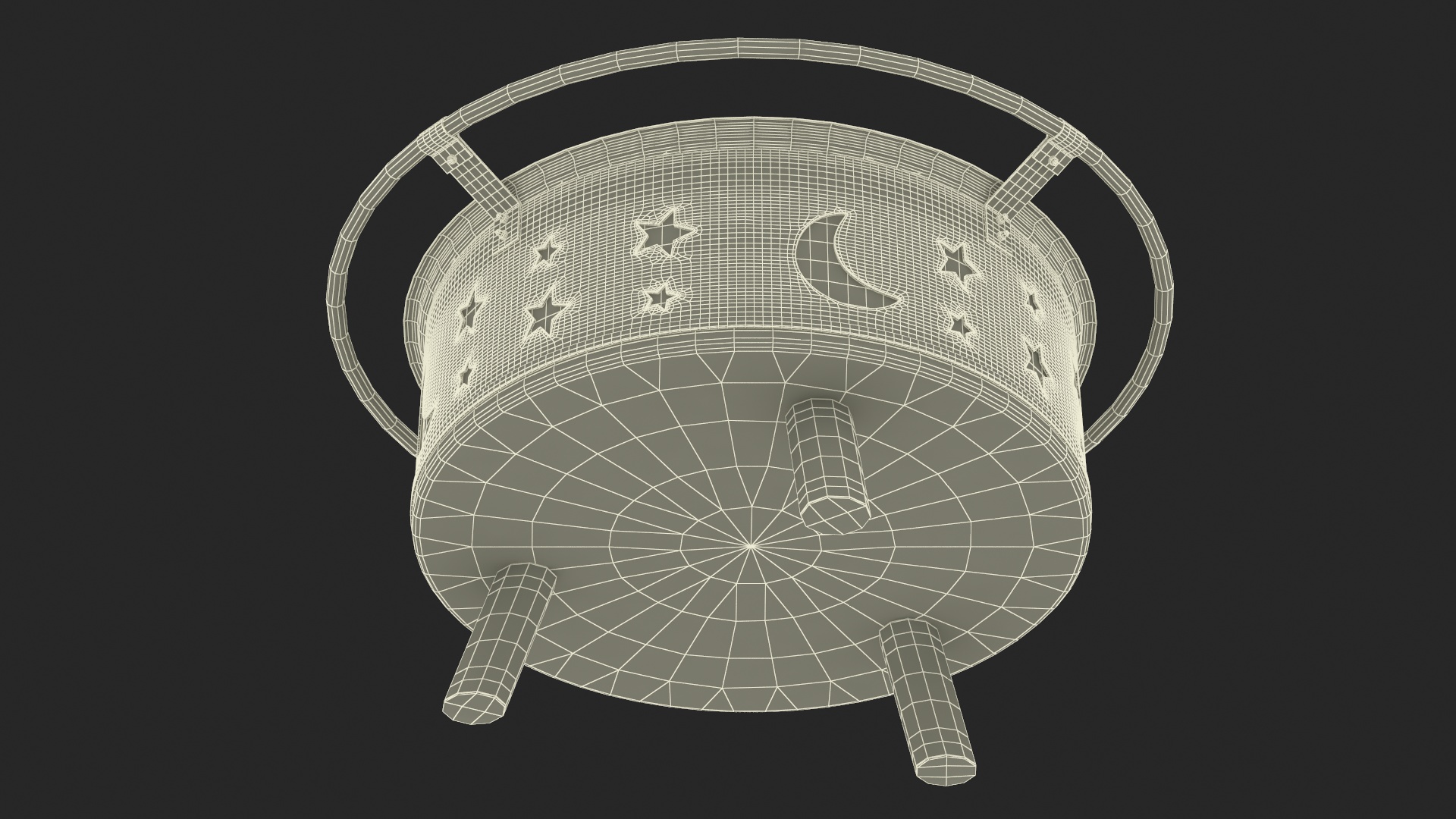3D Round Fire Pit with Firewood model