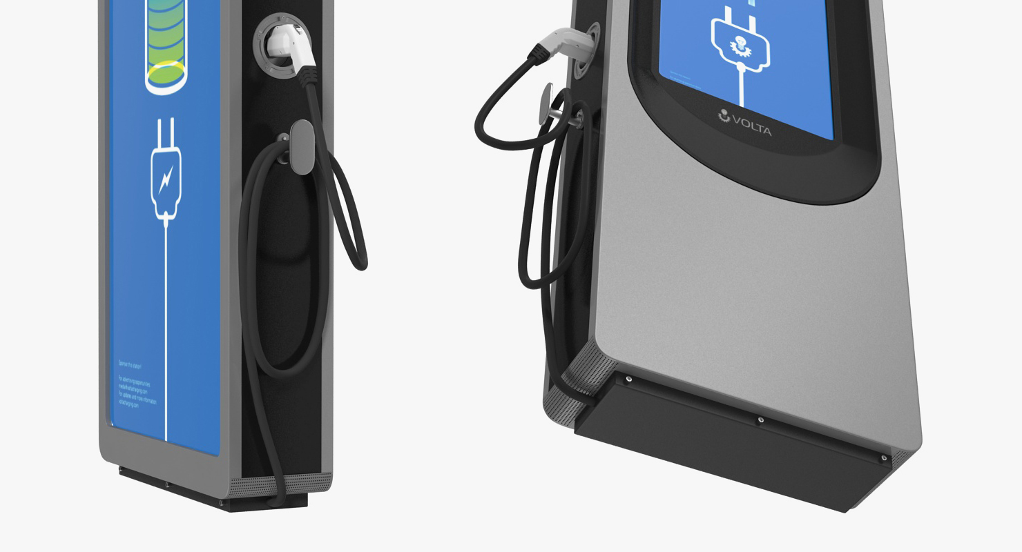 Electric Car Charging Station 3D model