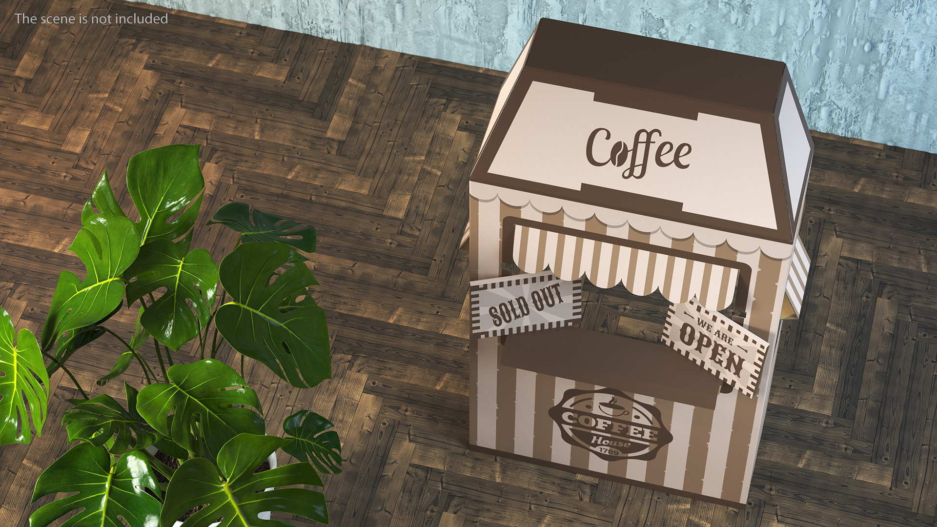 3D Coffee Booth Cardboard Stand model