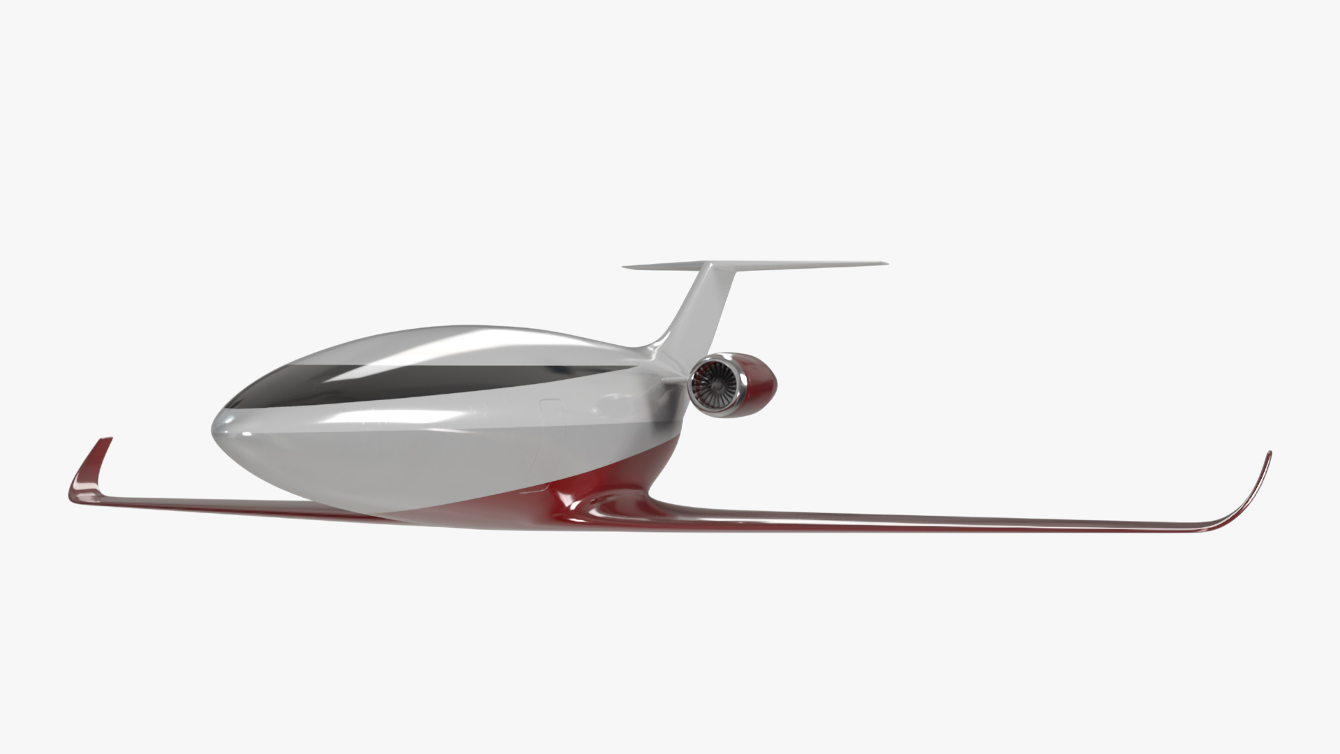 Futuristic Business Jet Red 3D