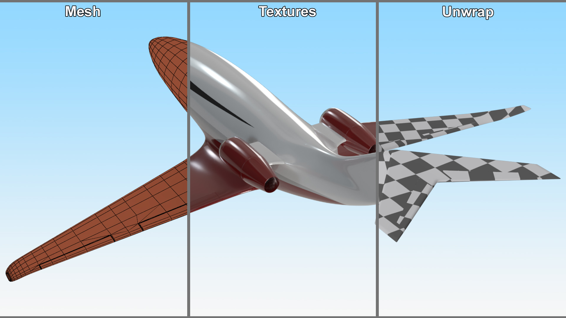 Futuristic Business Jet Red 3D