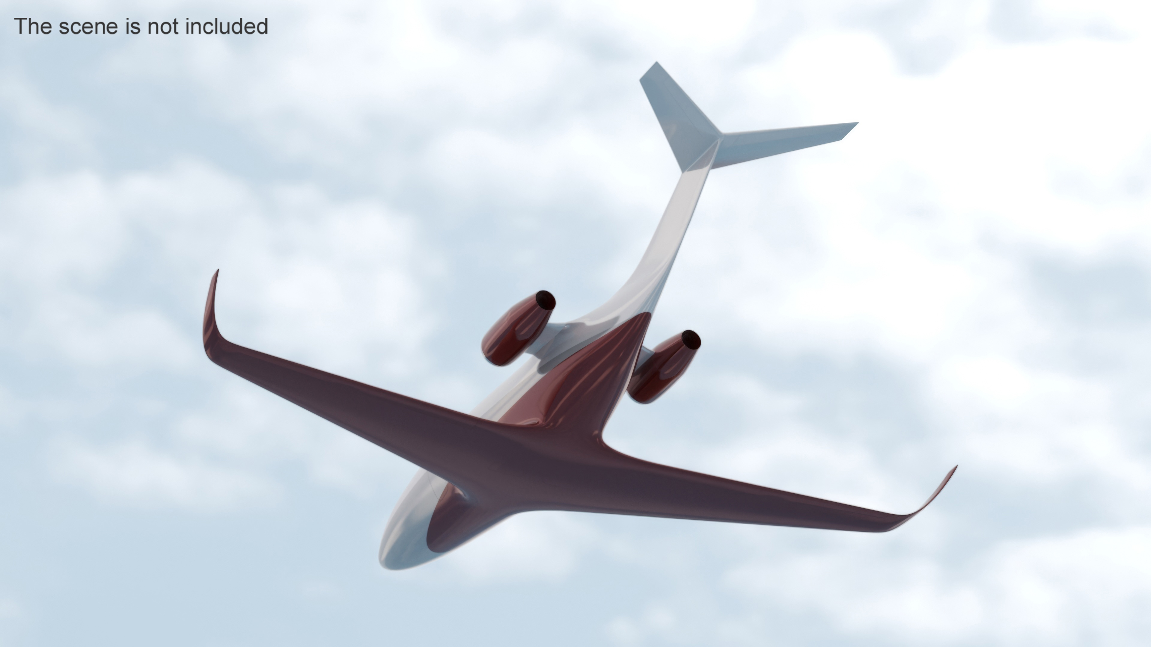 Futuristic Business Jet Red 3D