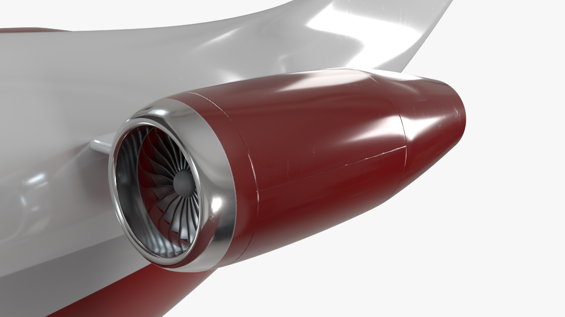 Futuristic Business Jet Red 3D