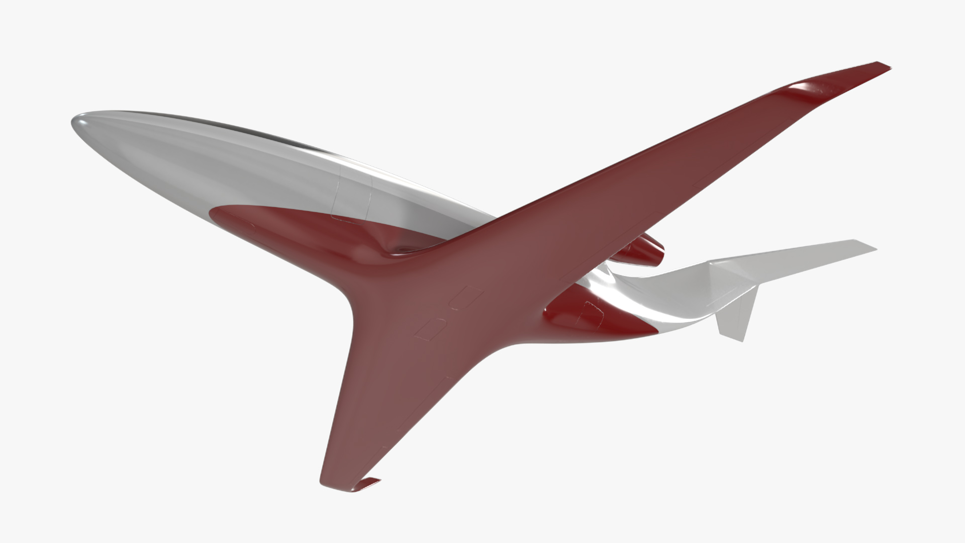 Futuristic Business Jet Red 3D