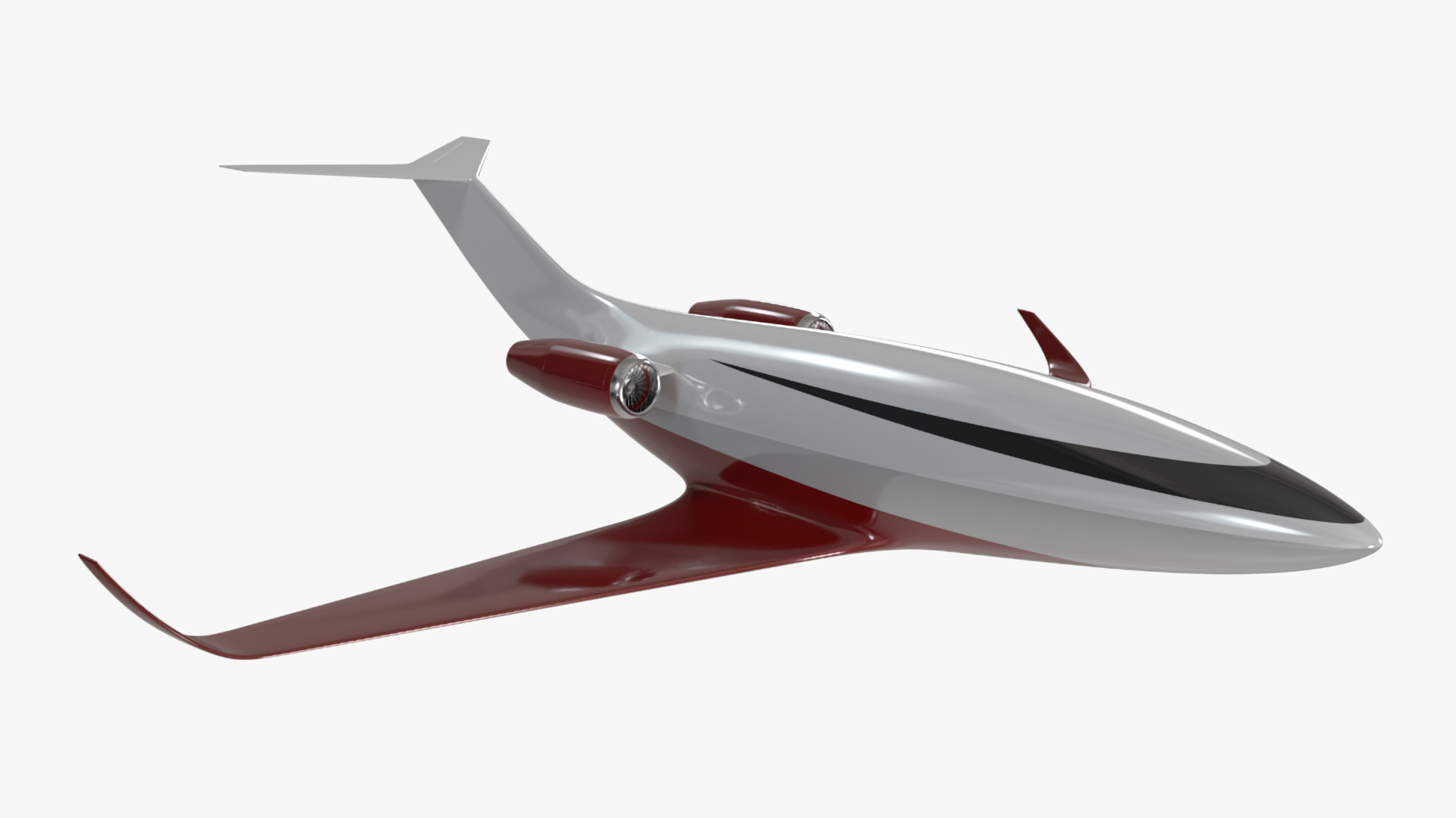 Futuristic Business Jet Red 3D