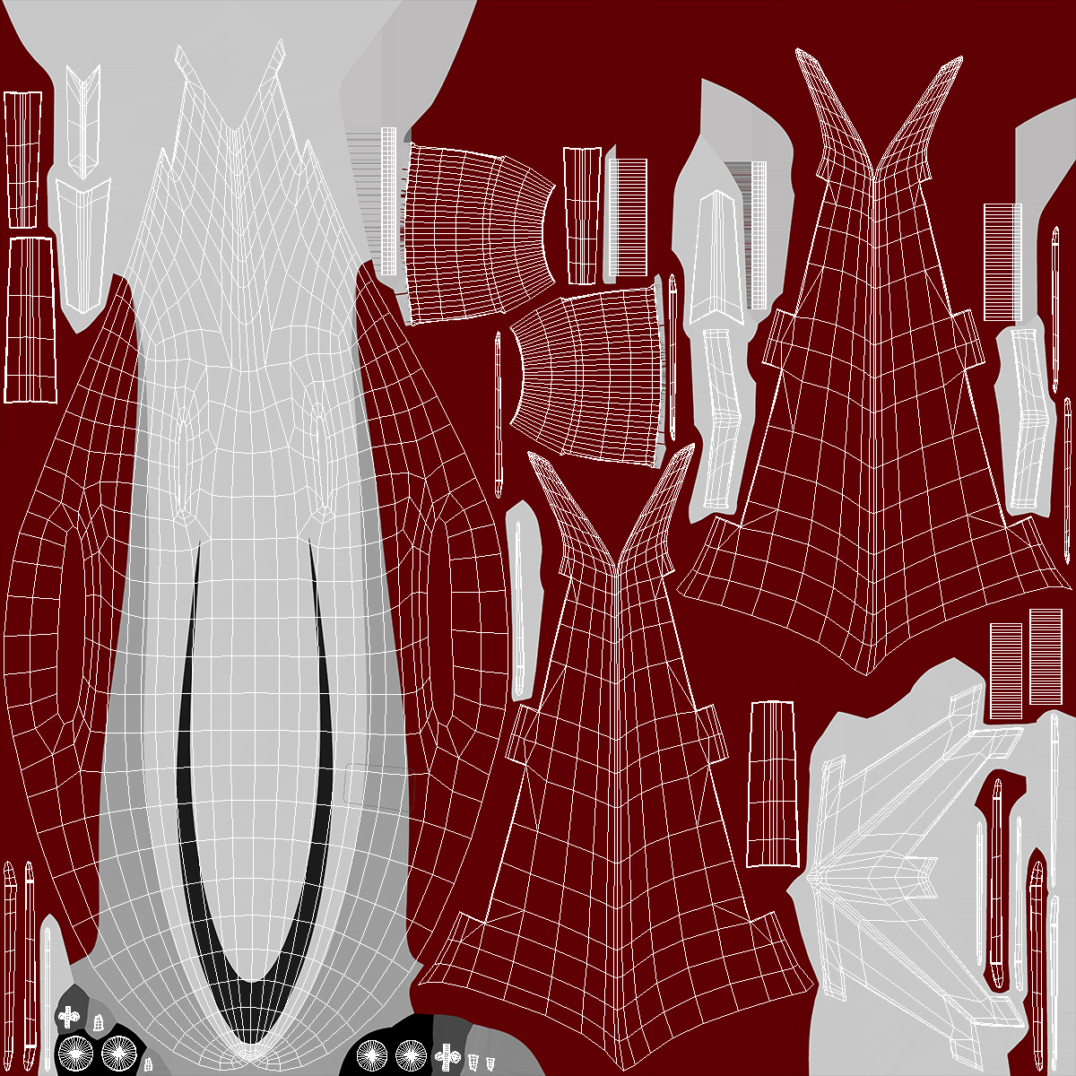 Futuristic Business Jet Red 3D