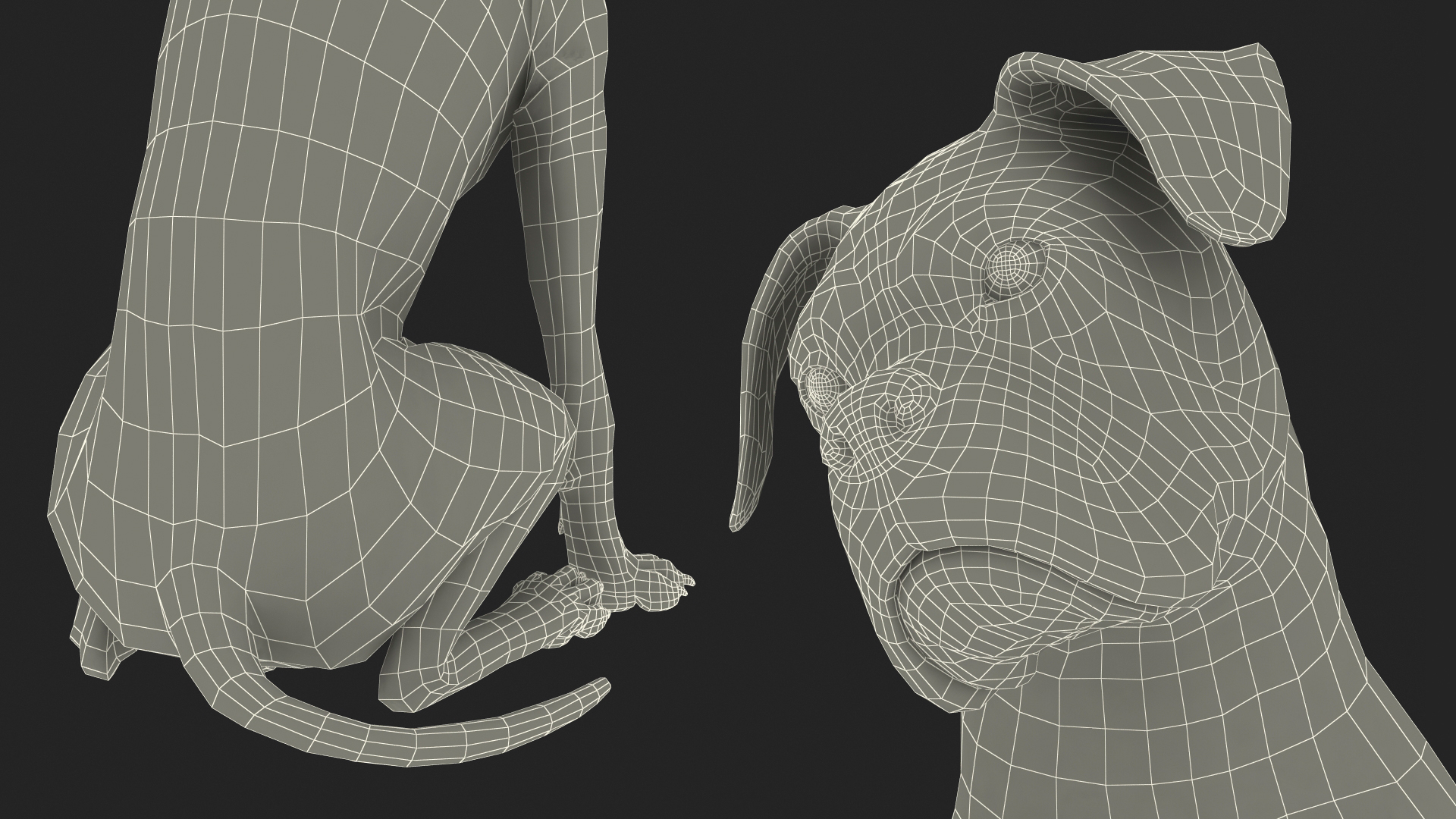 3D model Sitting Dog Boxer for 3D Print