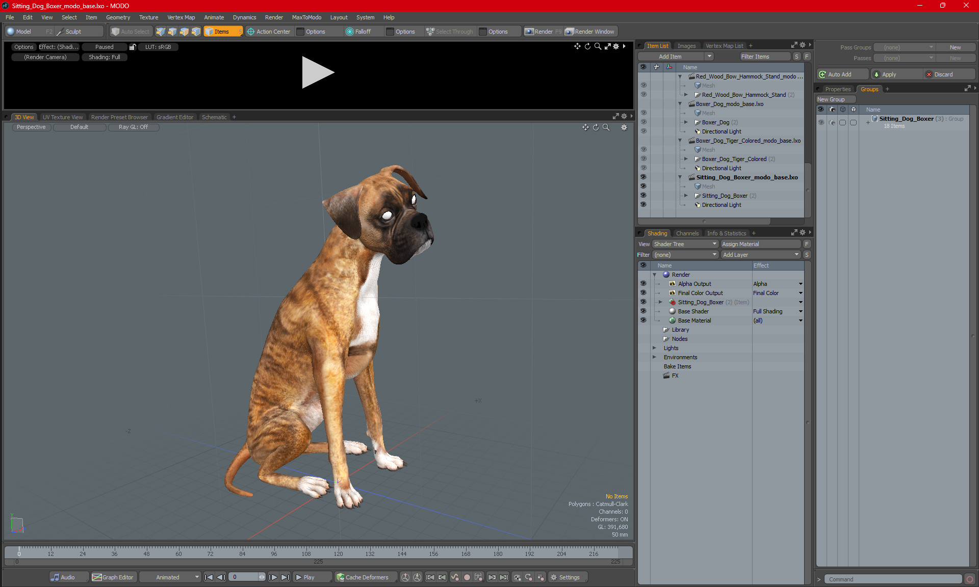 3D model Sitting Dog Boxer for 3D Print