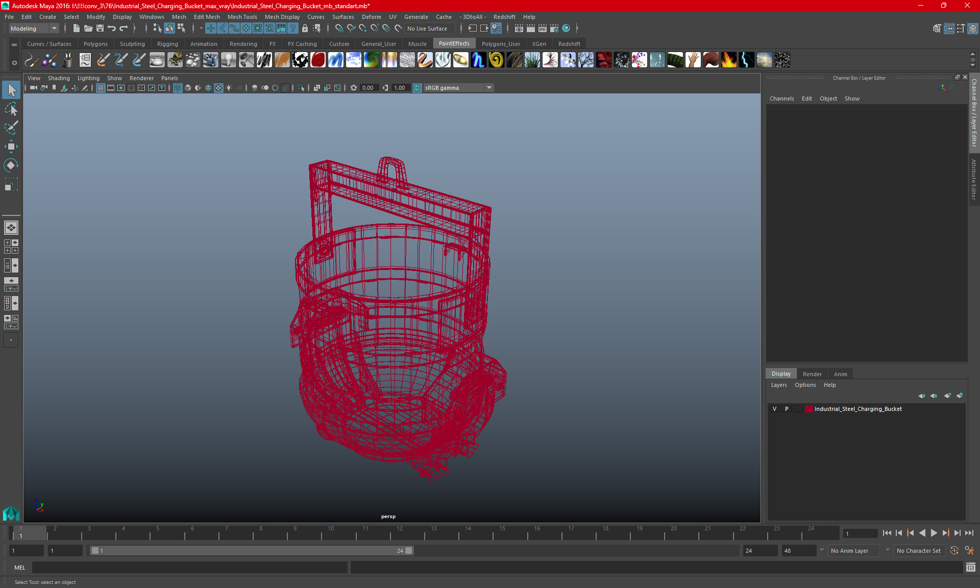 Industrial Steel Charging Bucket 3D