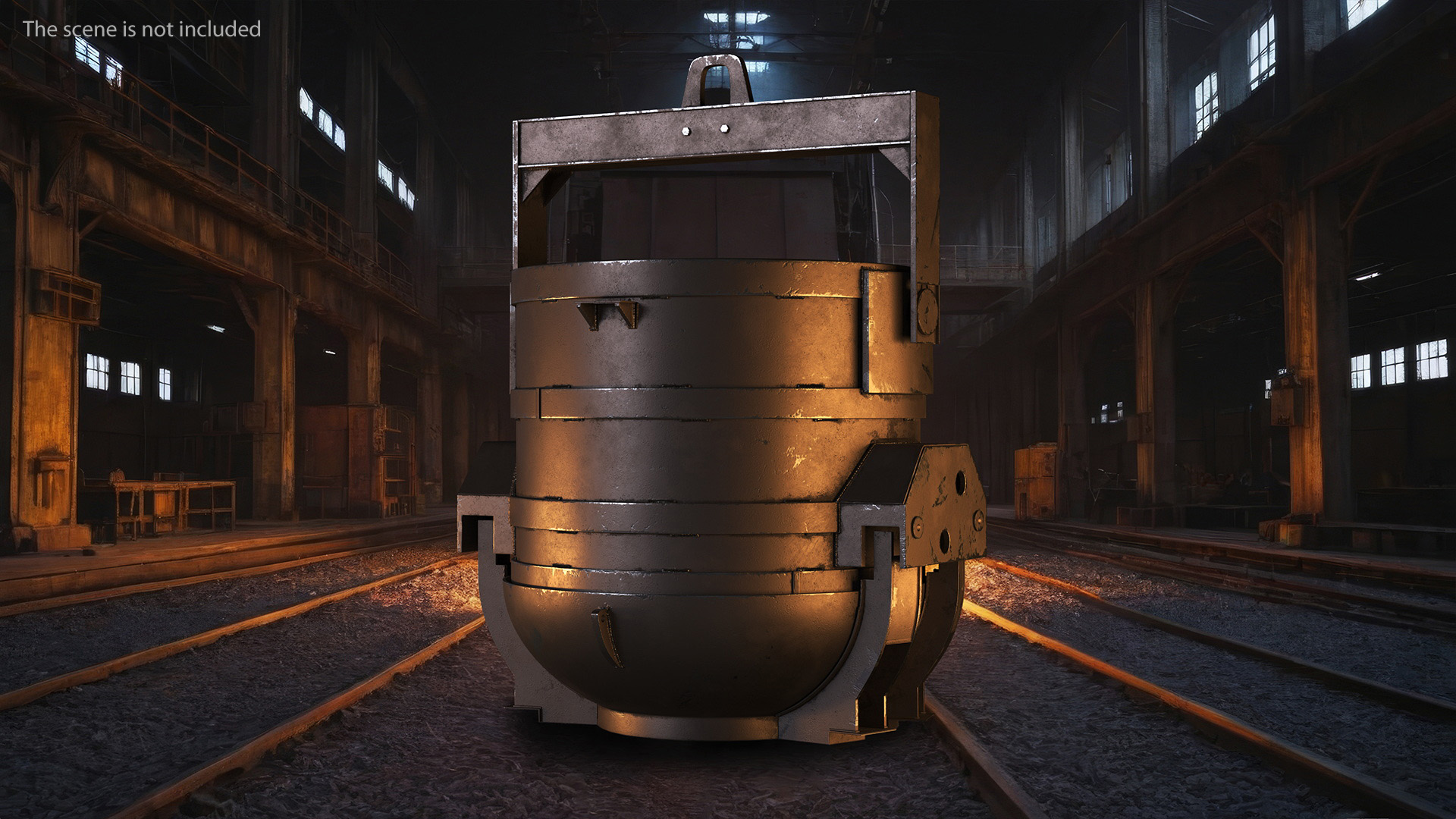 Industrial Steel Charging Bucket 3D