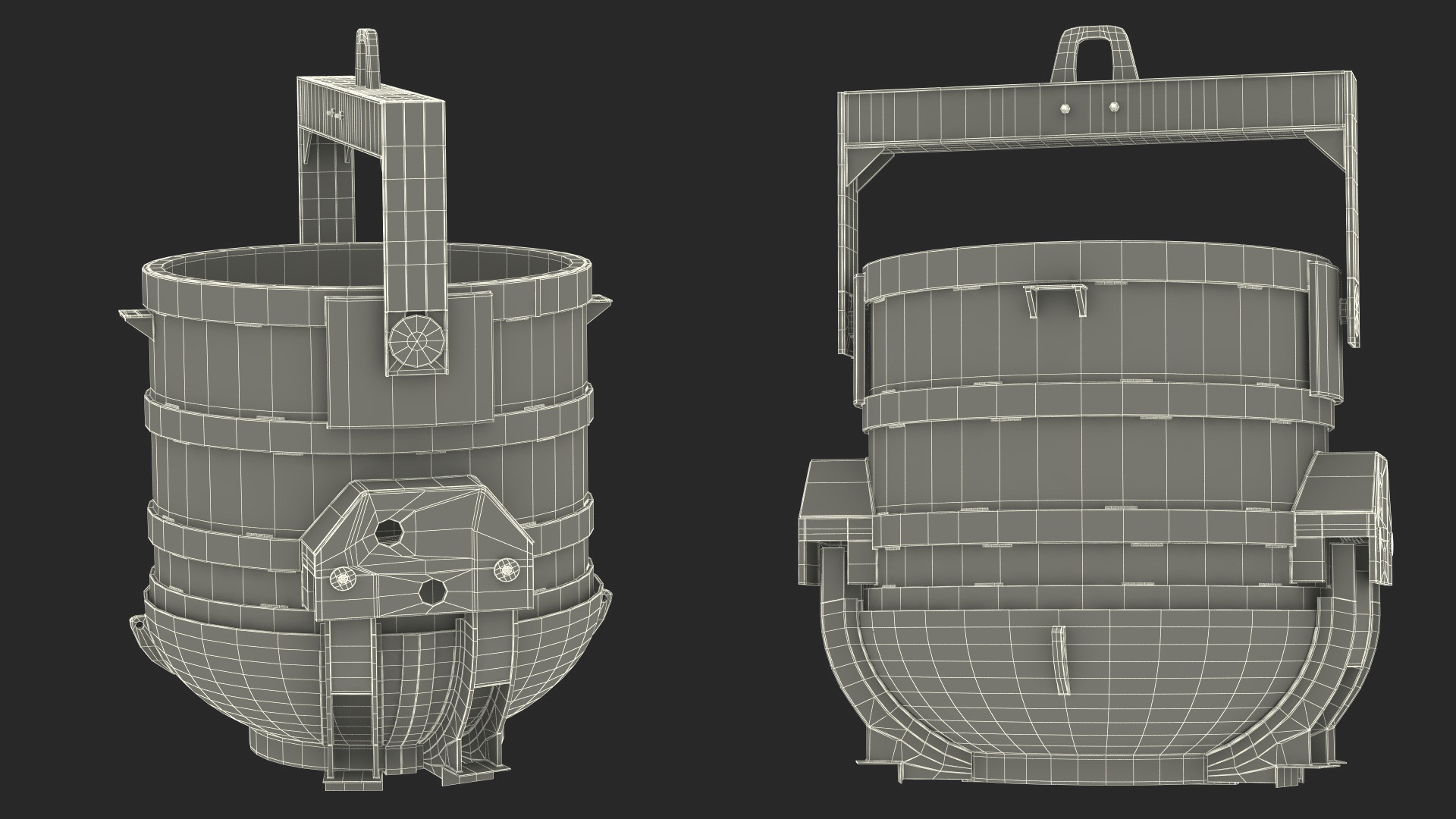 Industrial Steel Charging Bucket 3D