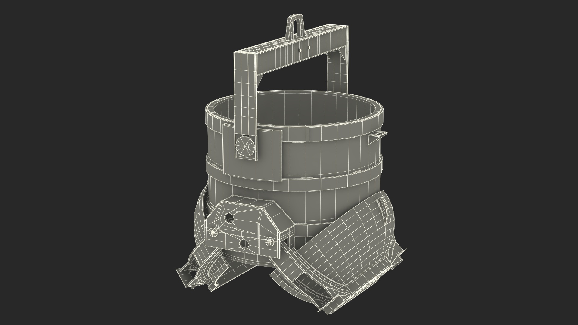 Industrial Steel Charging Bucket 3D