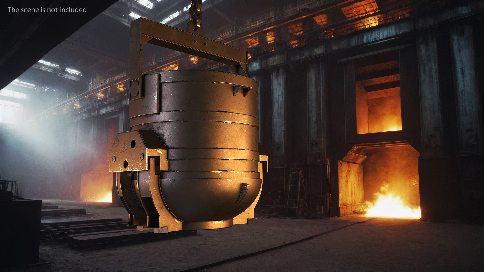 Industrial Steel Charging Bucket 3D