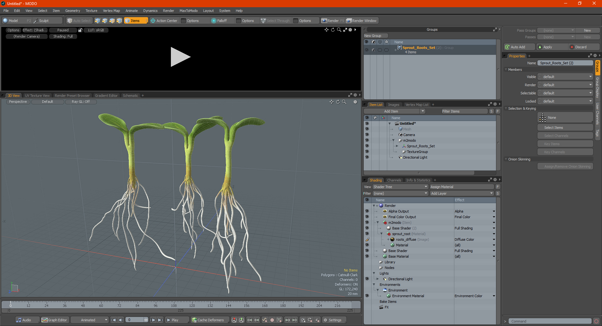 3D Sprout Roots Set
