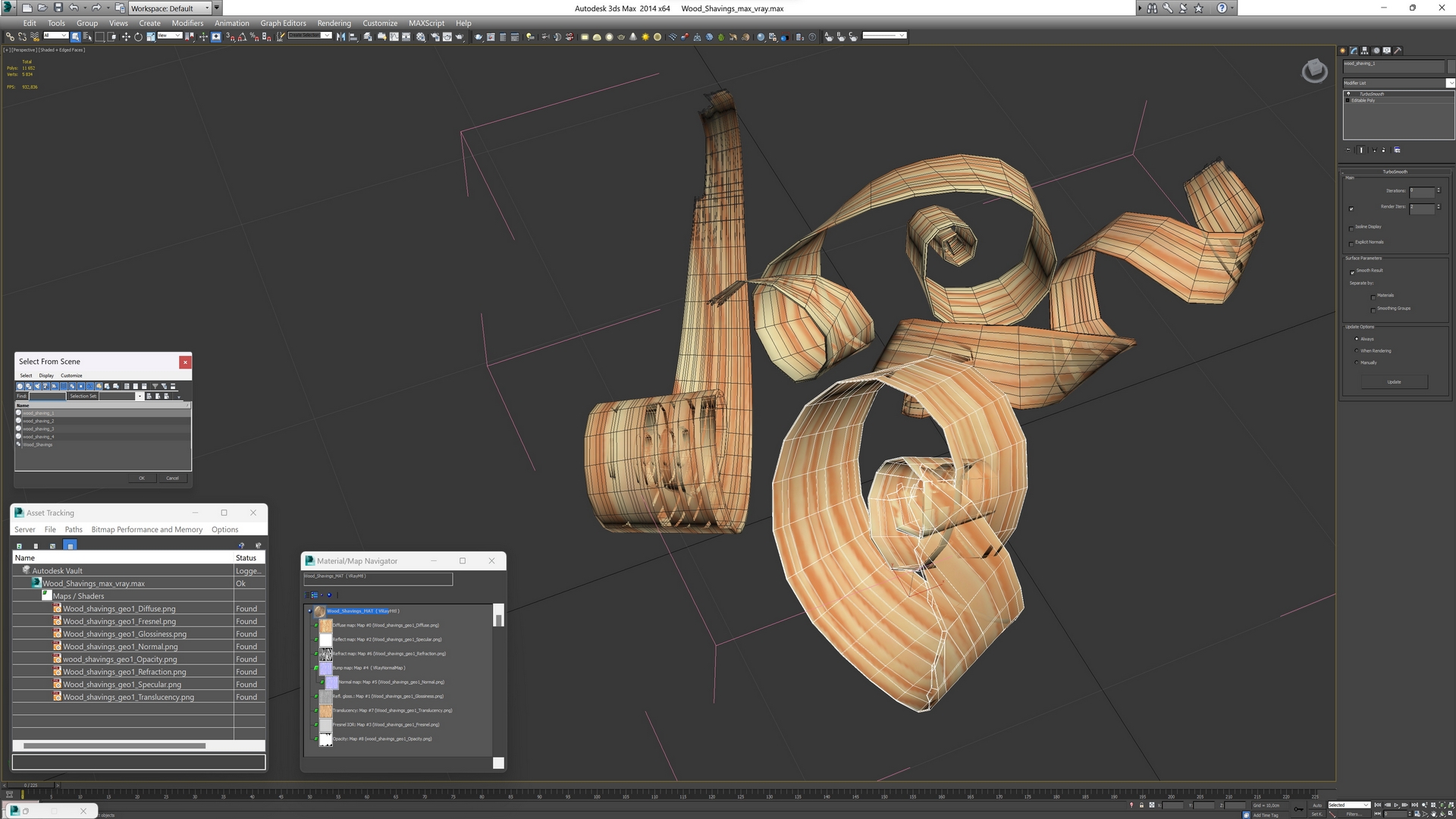 3D Wood Shavings model