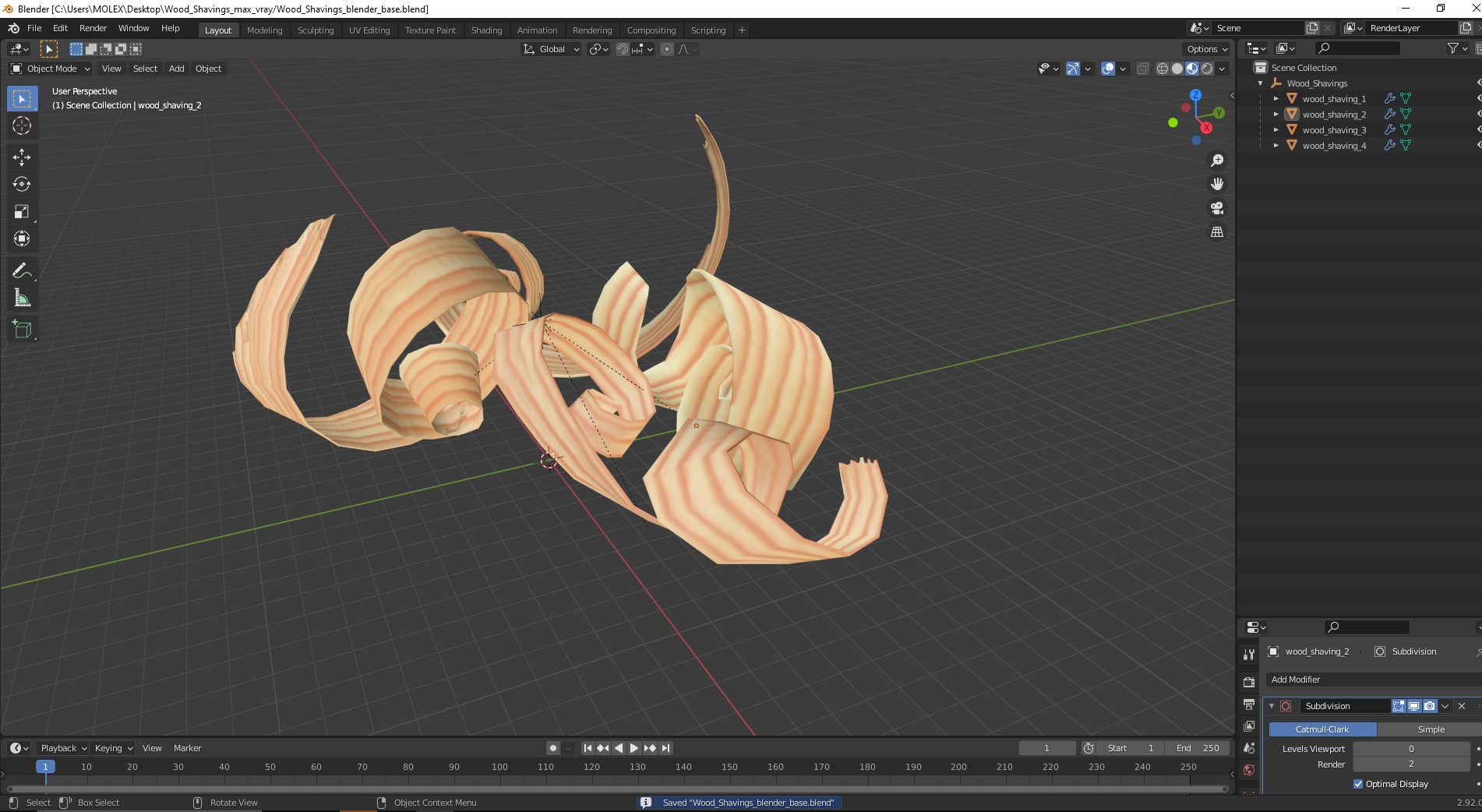 3D Wood Shavings model