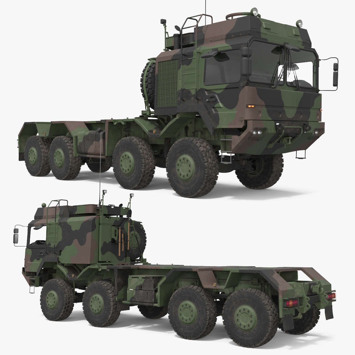 Tactical Military Truck Green Camo Simplified