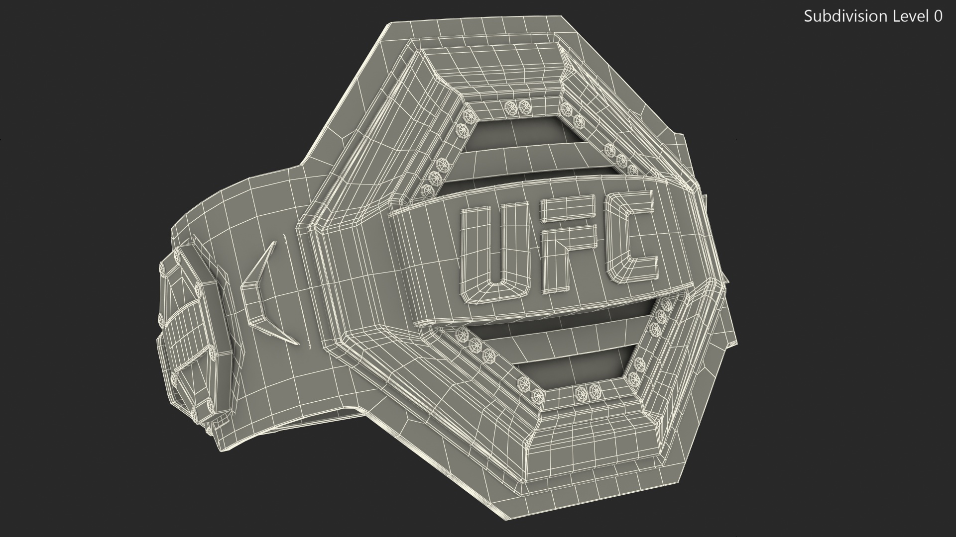 3D UFC Legacy Championship Belt model