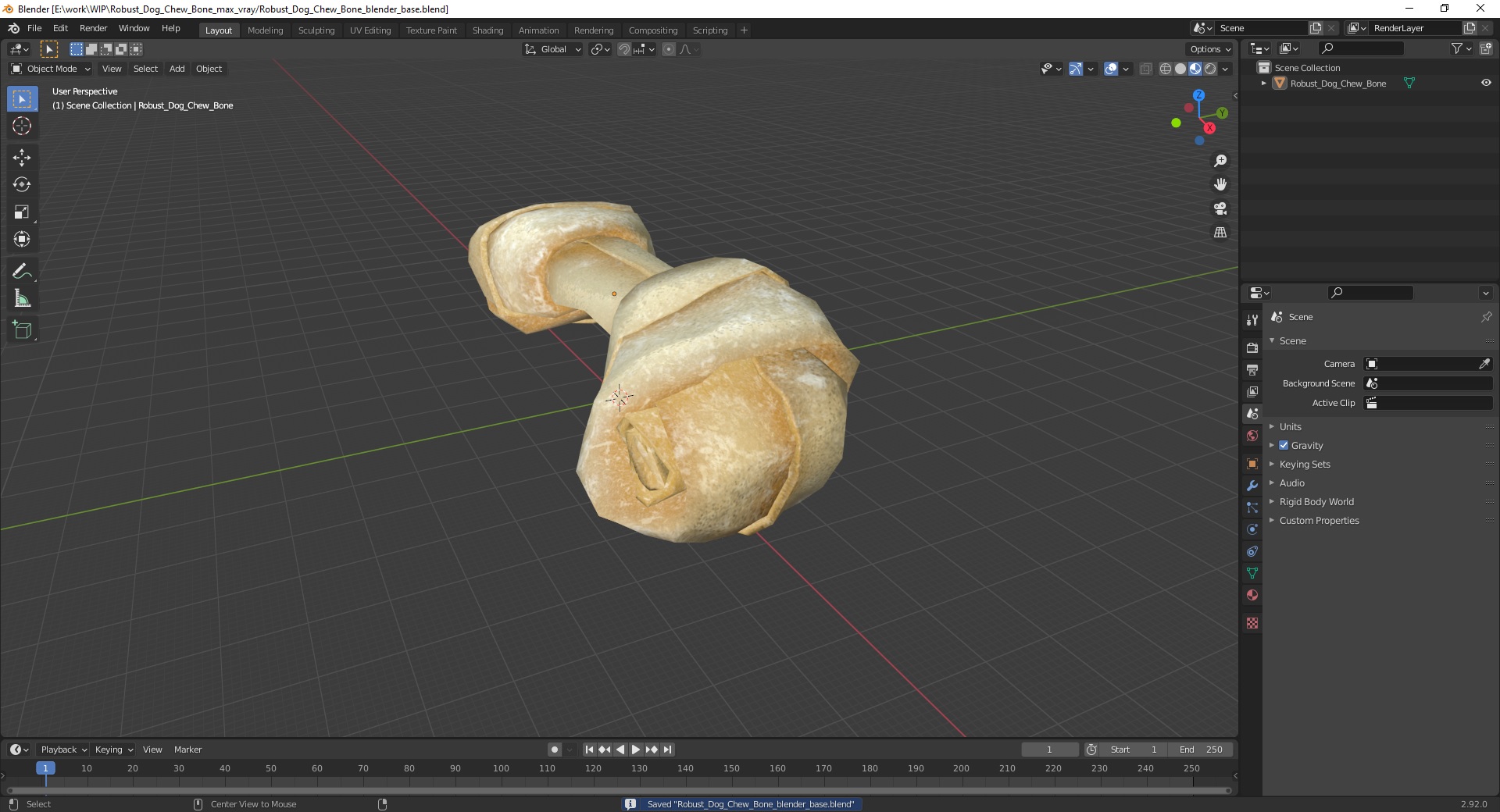 3D model Robust Dog Chew Bone