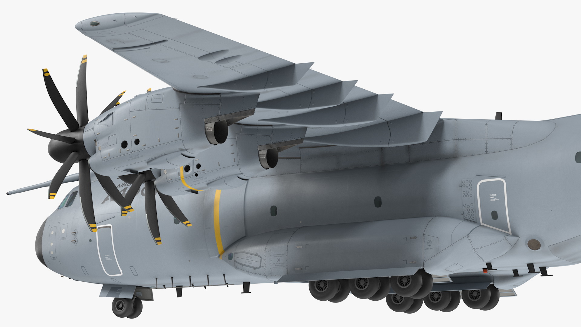 Airbus A400M Atlas Military Transport Aircraft Rigged for Cinema 4D 3D