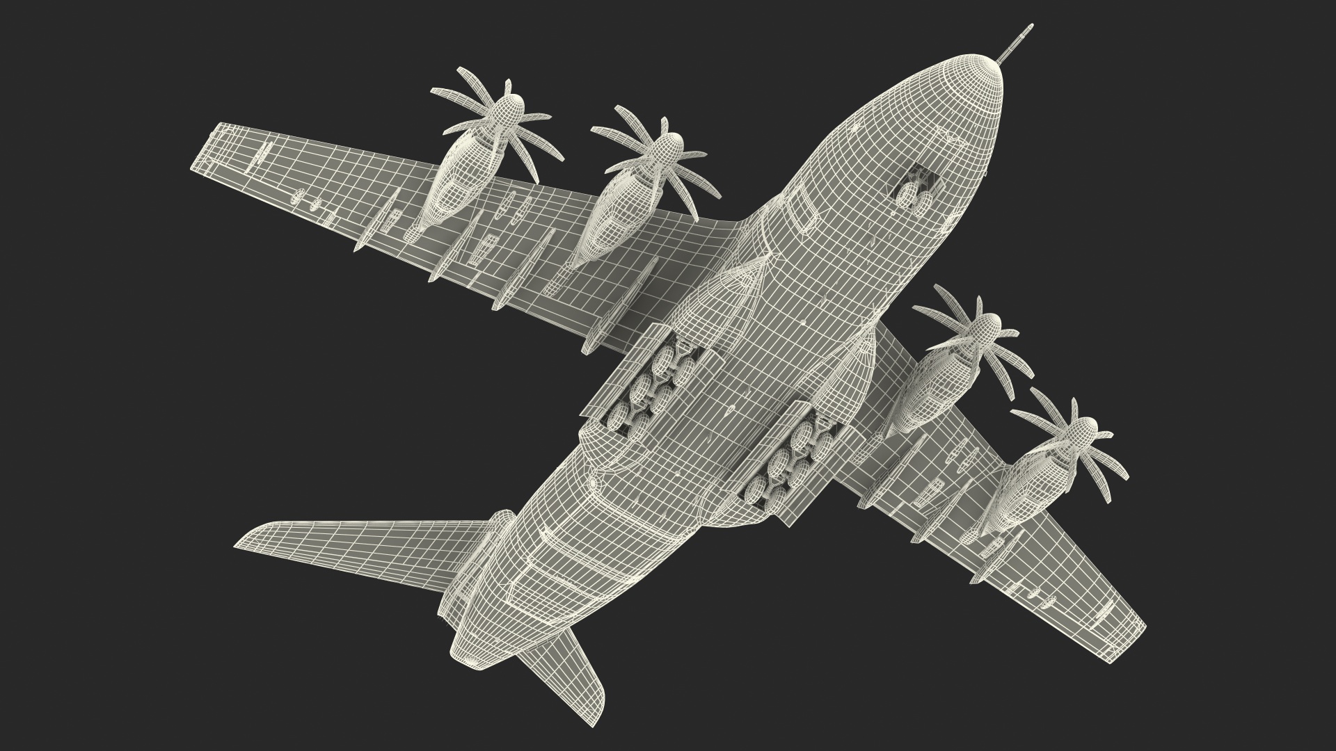 Airbus A400M Atlas Military Transport Aircraft Rigged for Cinema 4D 3D