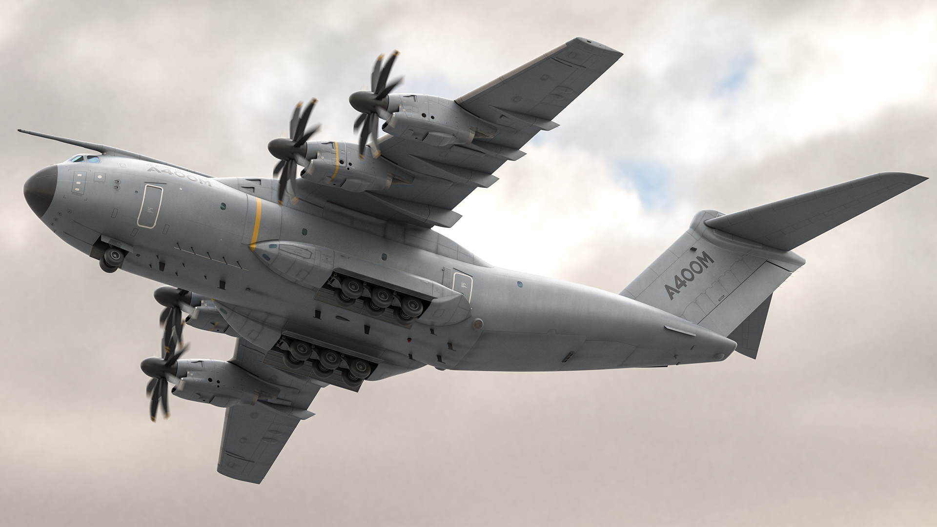 Airbus A400M Atlas Military Transport Aircraft Rigged for Cinema 4D 3D