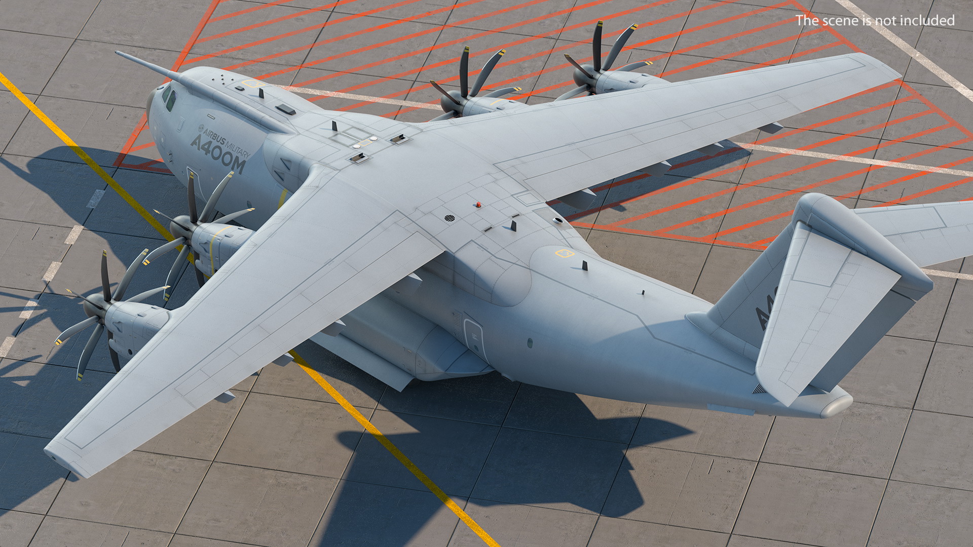 Airbus A400M Atlas Military Transport Aircraft Rigged for Cinema 4D 3D