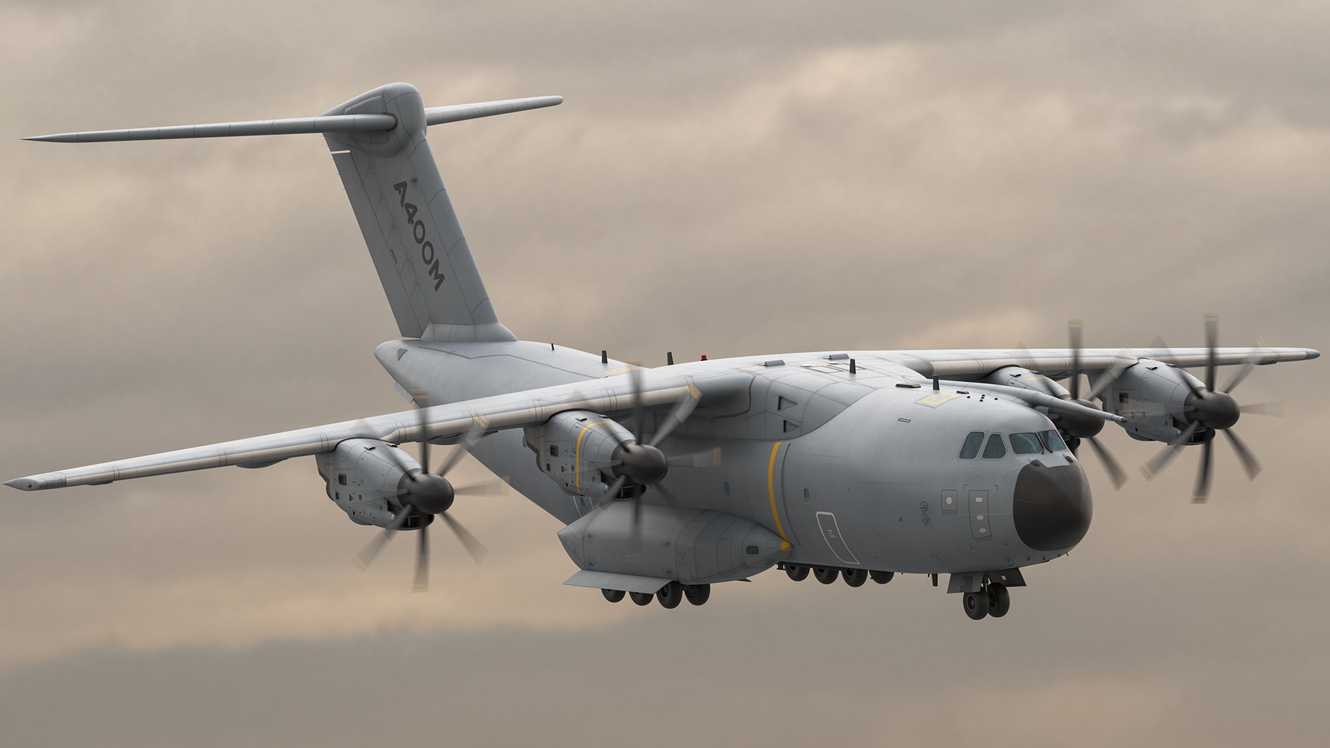 Airbus A400M Atlas Military Transport Aircraft Rigged for Cinema 4D 3D