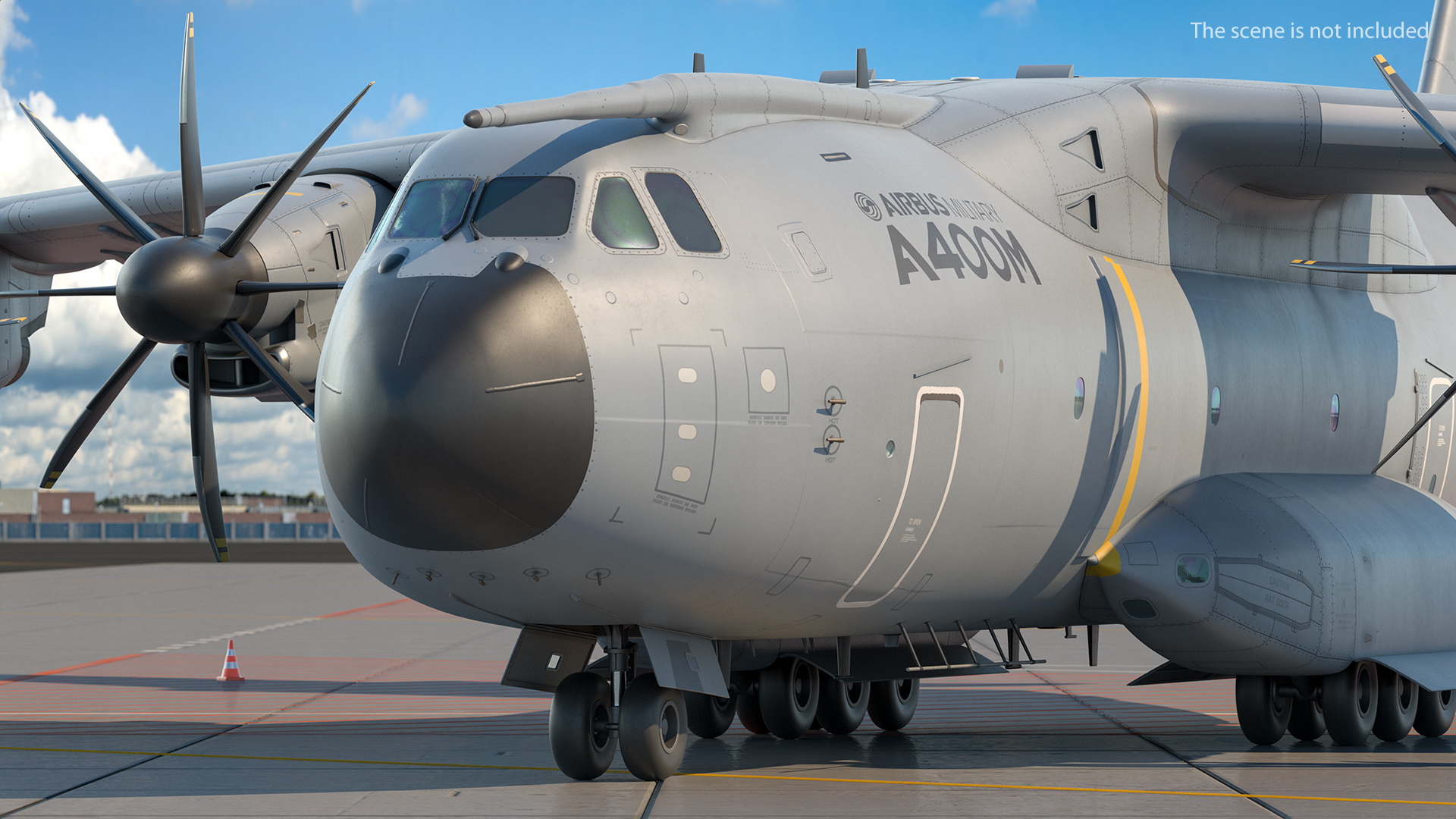 Airbus A400M Atlas Military Transport Aircraft Rigged for Cinema 4D 3D