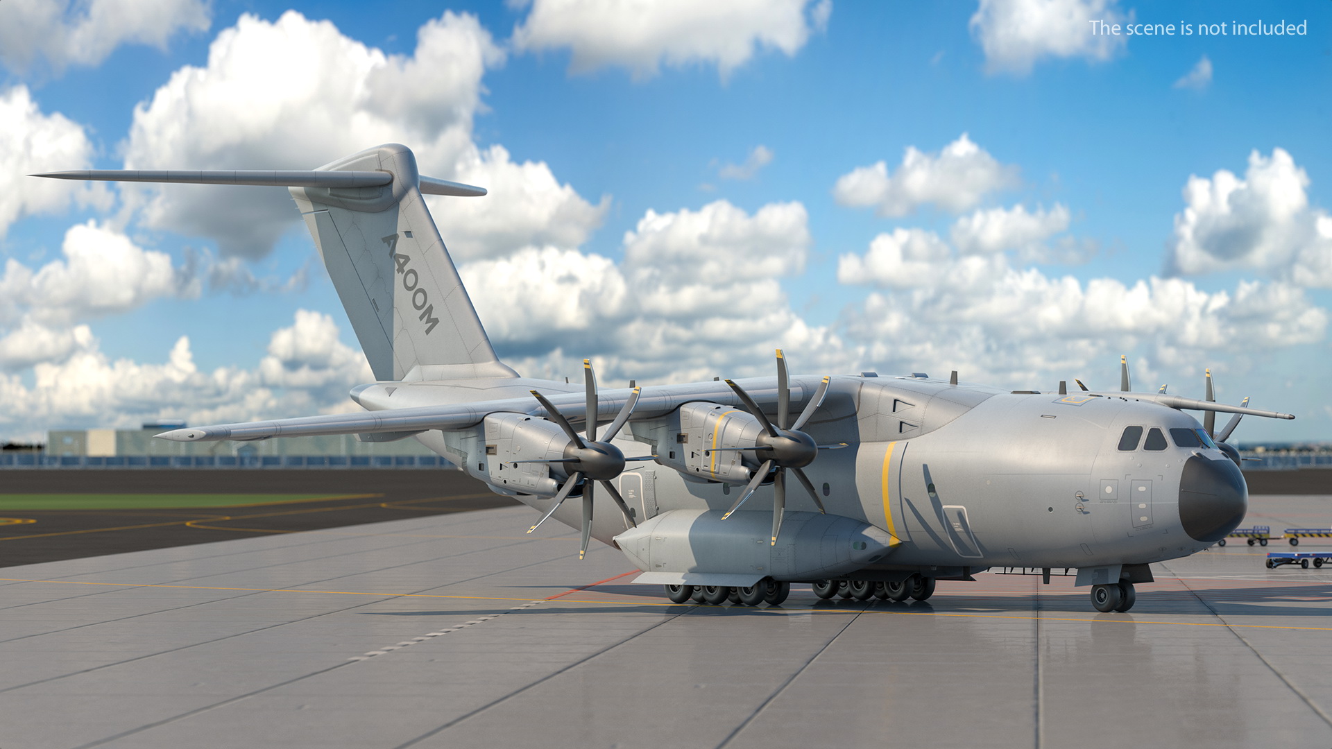Airbus A400M Atlas Military Transport Aircraft Rigged for Cinema 4D 3D
