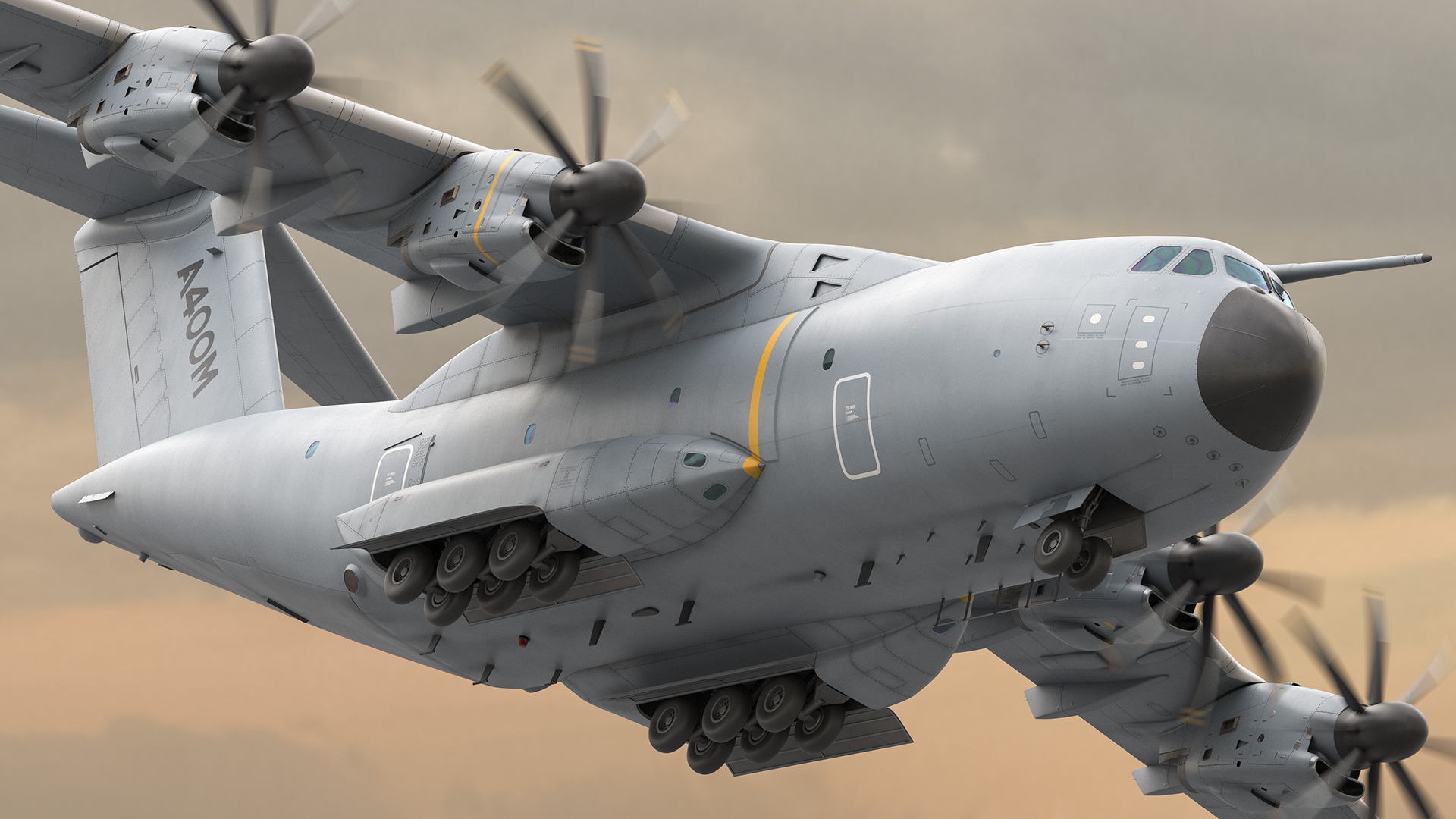 Airbus A400M Atlas Military Transport Aircraft Rigged for Cinema 4D 3D