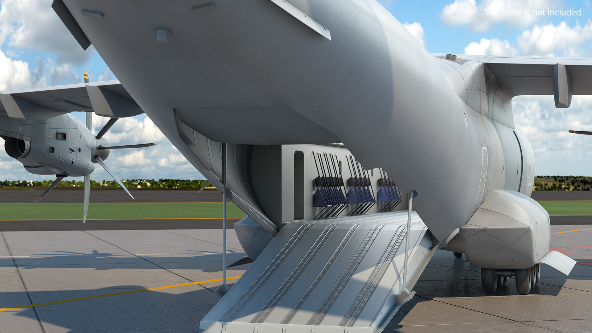 Airbus A400M Atlas Military Transport Aircraft Rigged for Cinema 4D 3D