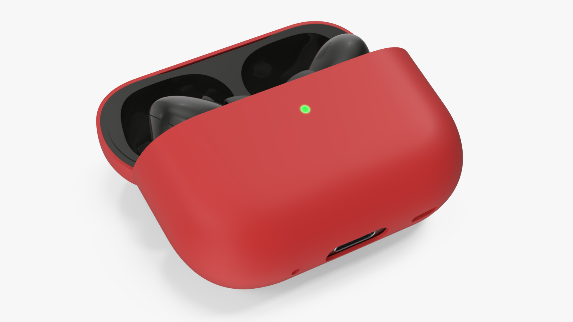 3D Wireless Headphones USB-C with Silicone Case Red model