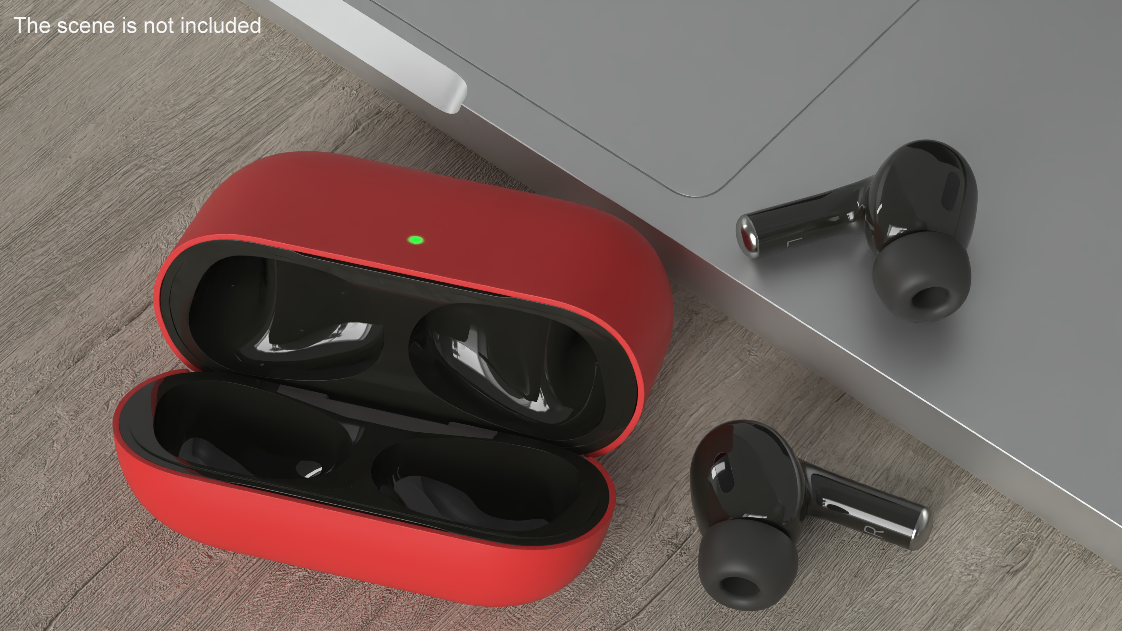 3D Wireless Headphones USB-C with Silicone Case Red model
