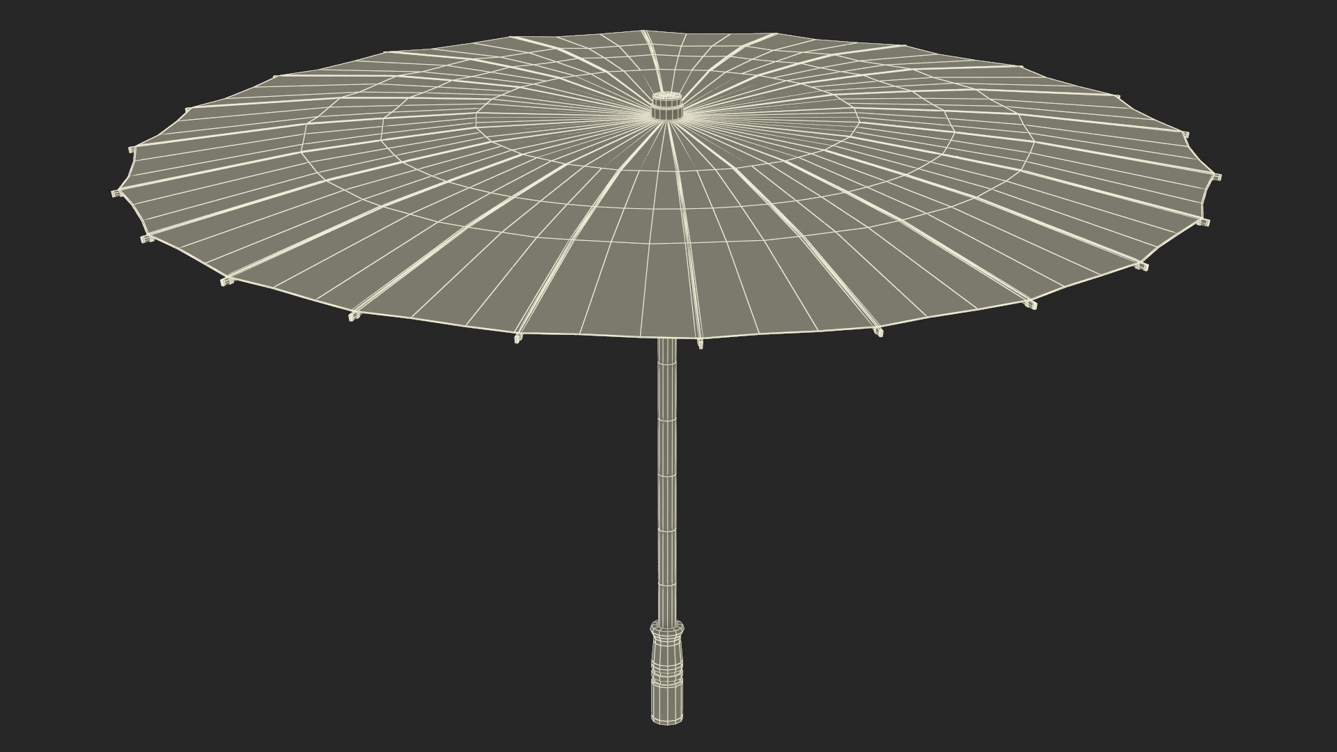 3D Chinese Parasol Open White