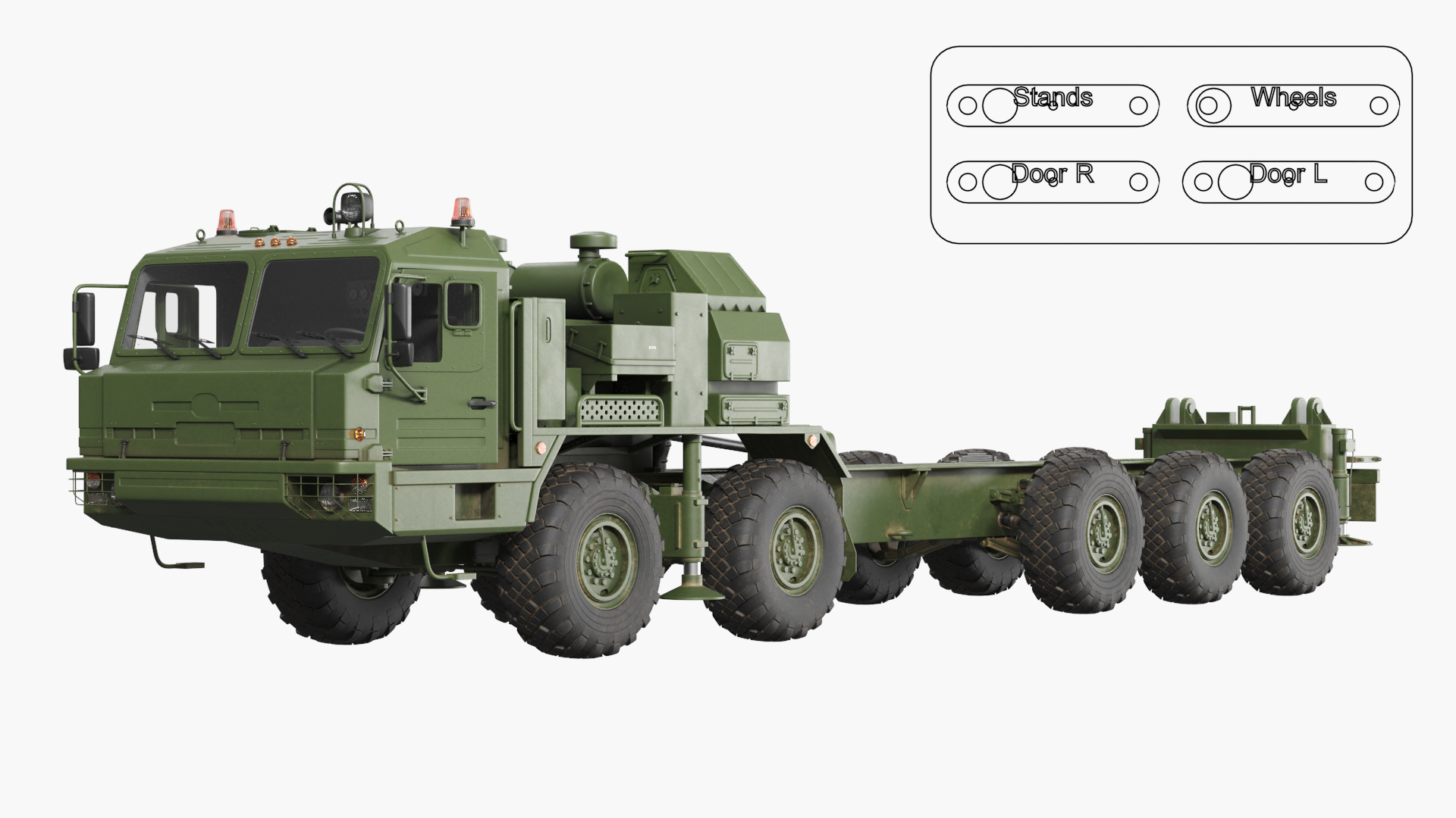 BAZ-69096 Multi Axle Military Chassis Carrier Rigged - view 5