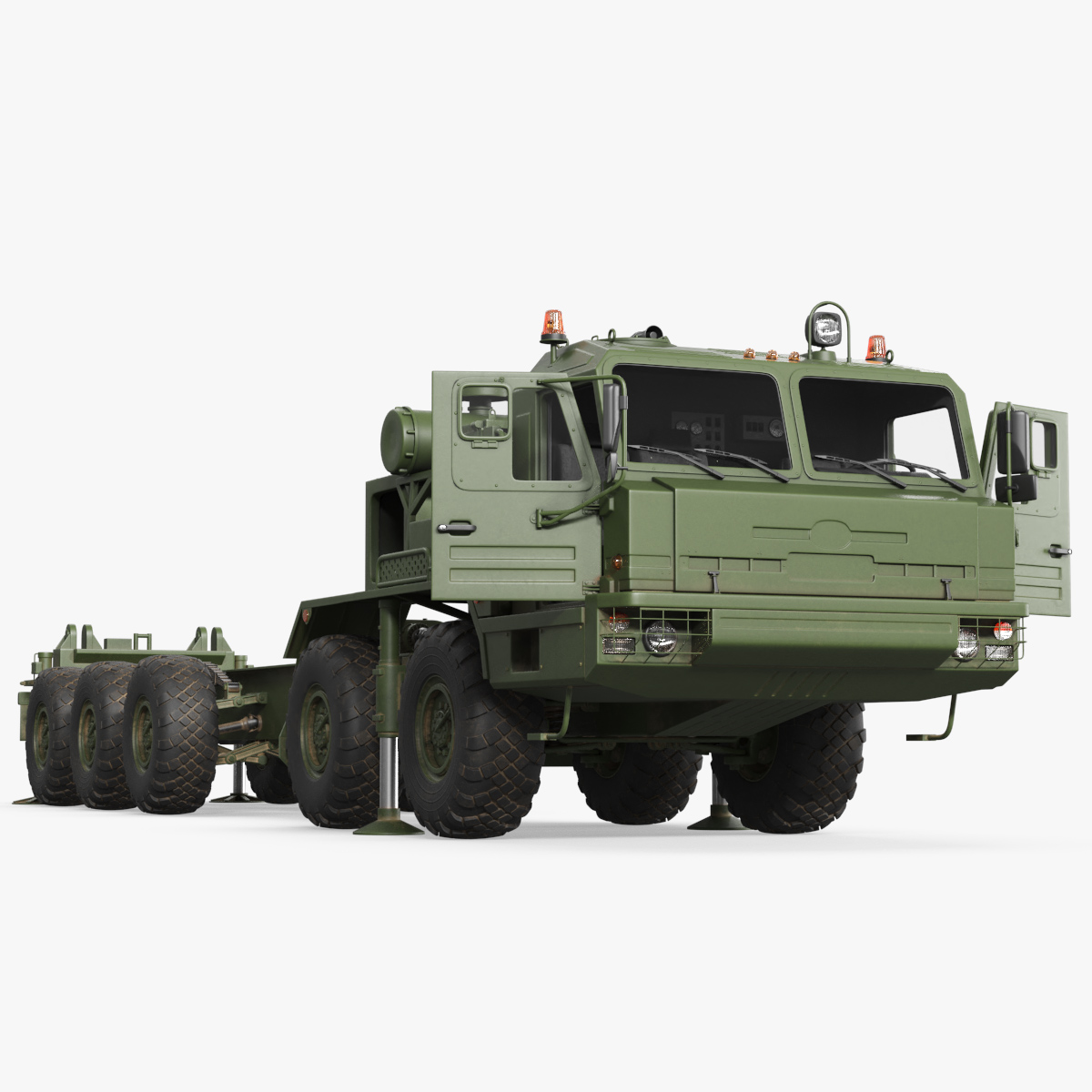 BAZ-69096 Multi Axle Military Chassis Carrier Rigged 3D model preview