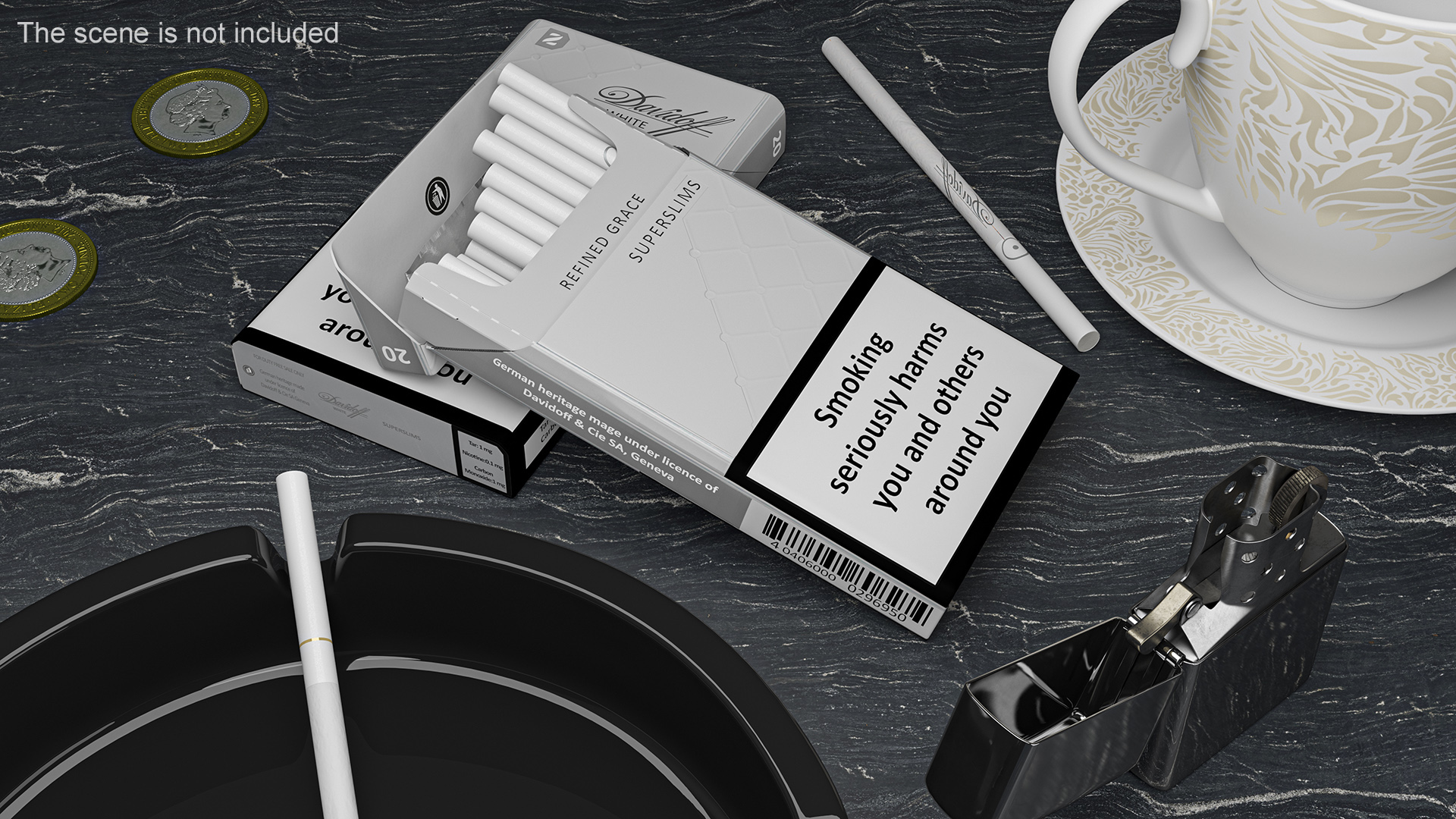 3D model Cigarettes Davidoff White Super Slim Unpacked