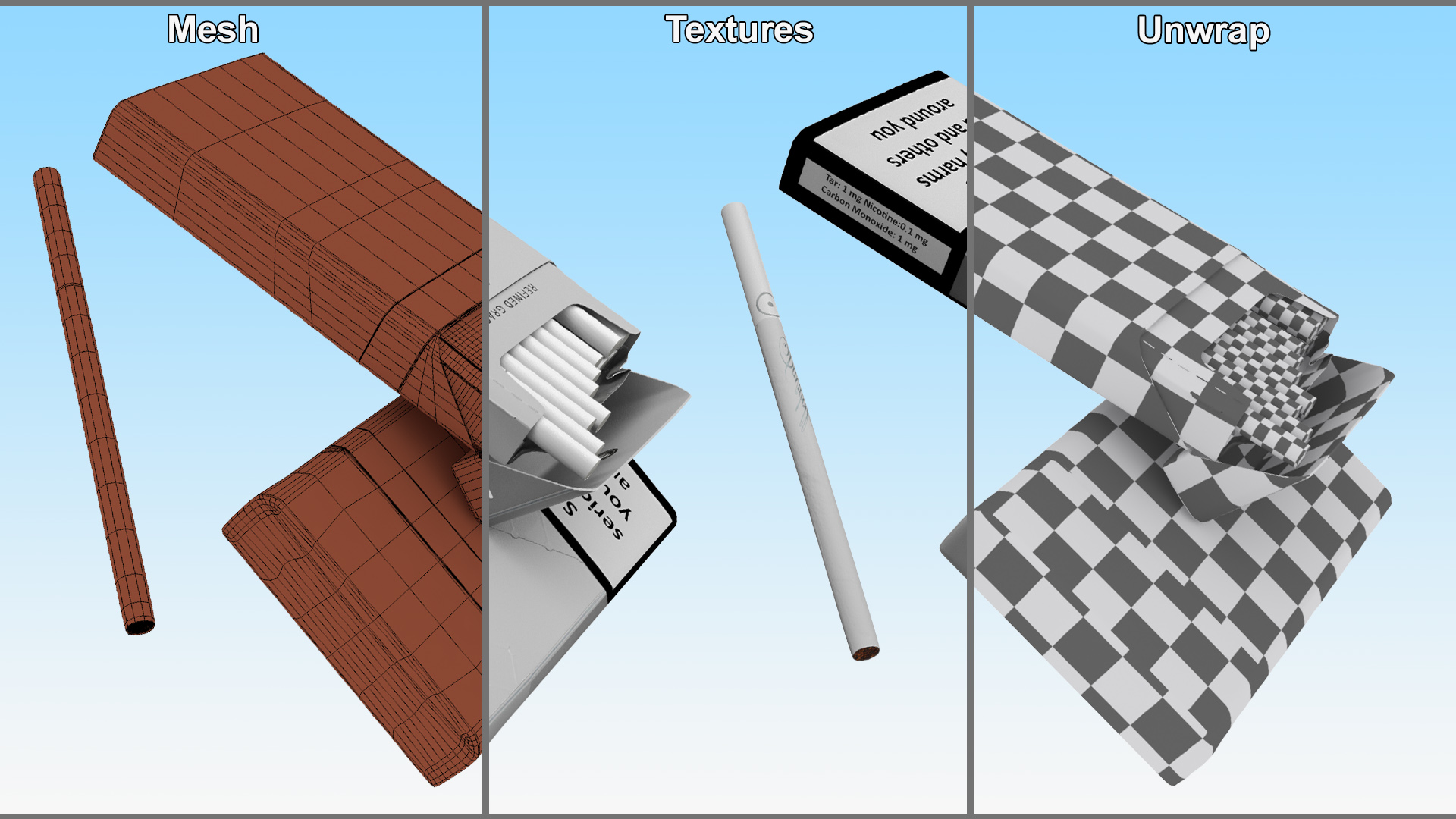 3D model Cigarettes Davidoff White Super Slim Unpacked
