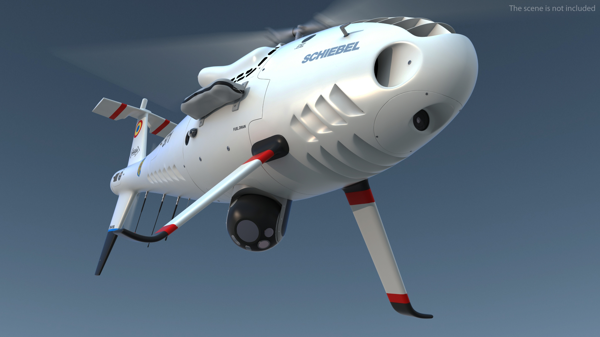Schiebel Camcopter S100 UAV Romanian Border Police Rigged 3D