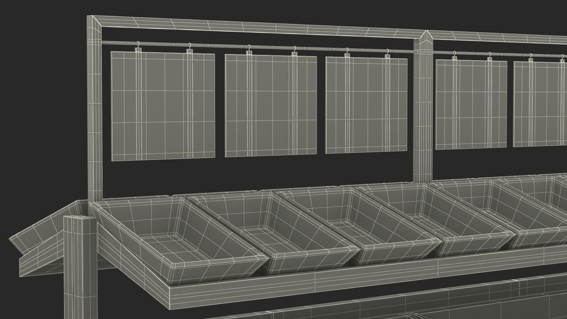 Supermarket Fruit and Vegetable Display Rack 3D model