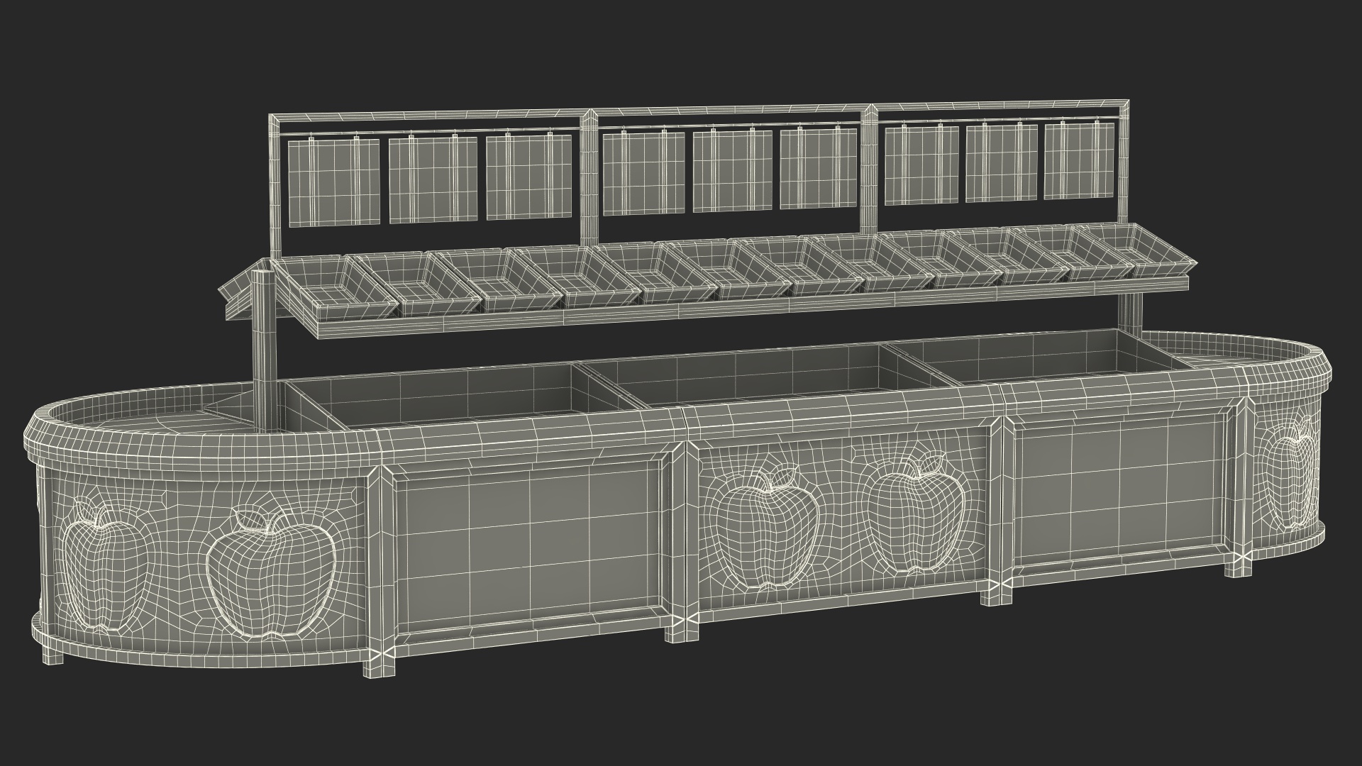 Supermarket Fruit and Vegetable Display Rack 3D model