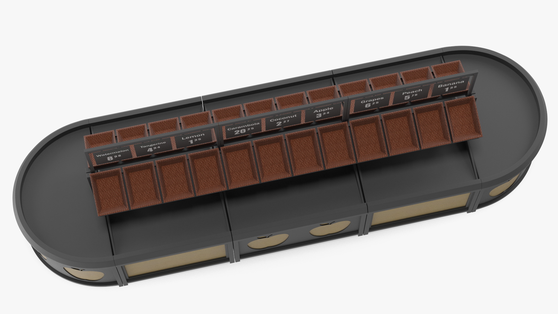 Supermarket Fruit and Vegetable Display Rack 3D model