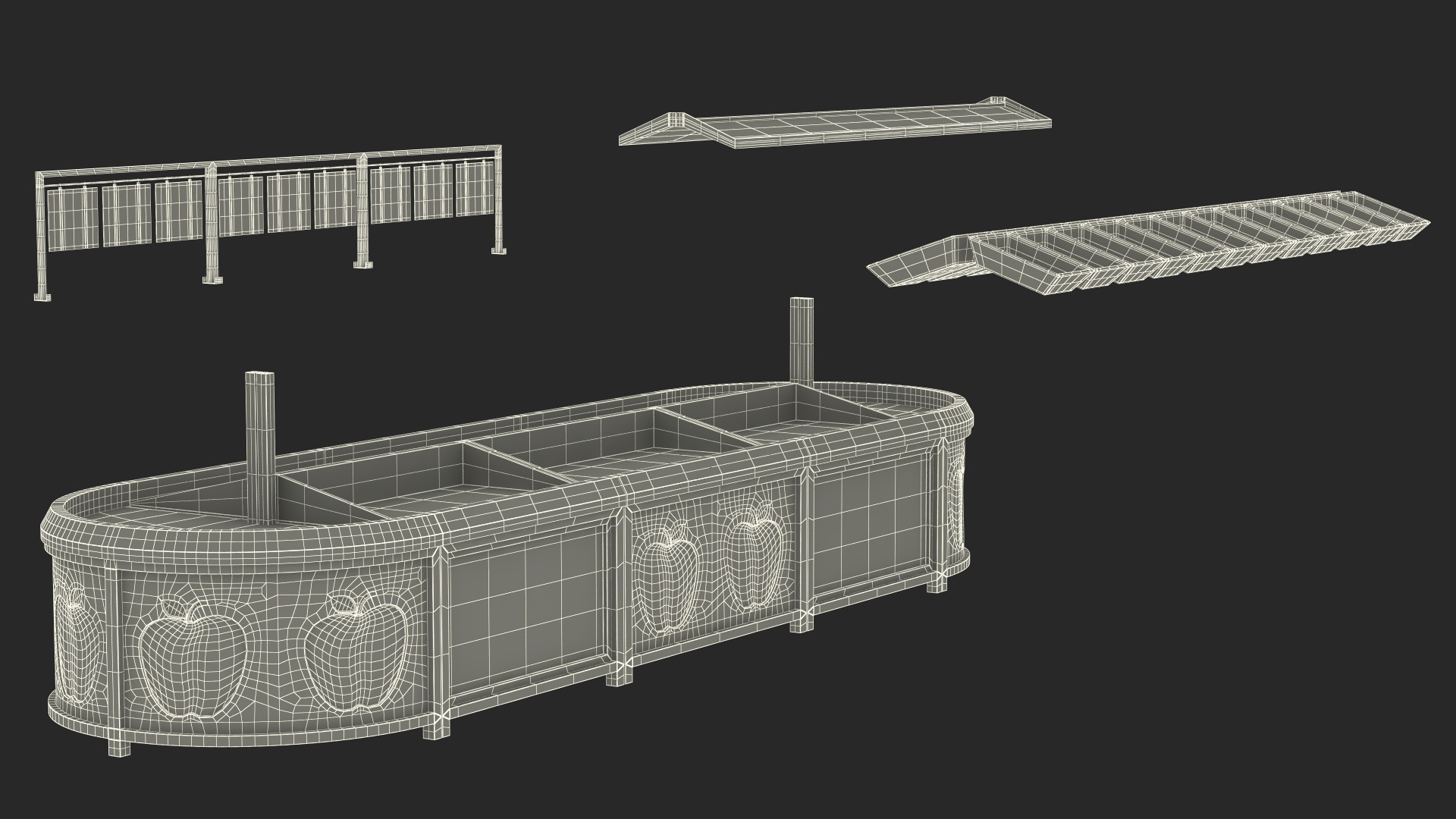 Supermarket Fruit and Vegetable Display Rack 3D model