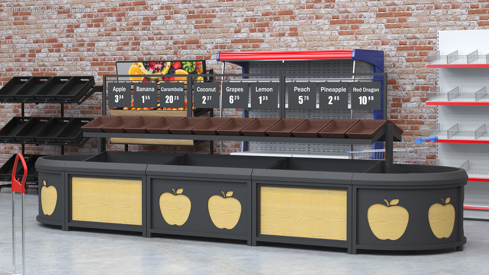 Supermarket Fruit and Vegetable Display Rack 3D model